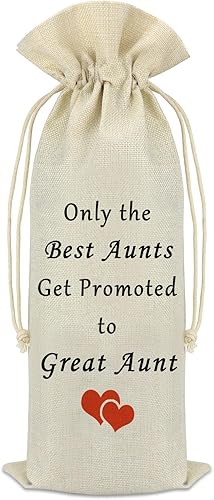 Miniatura 1 de Bolsa de vino de regalo para tía nueva tía para regalo Anuncios de embarazo para tía solo las mejores tías ser ascendido a tía abuela Bolsa de