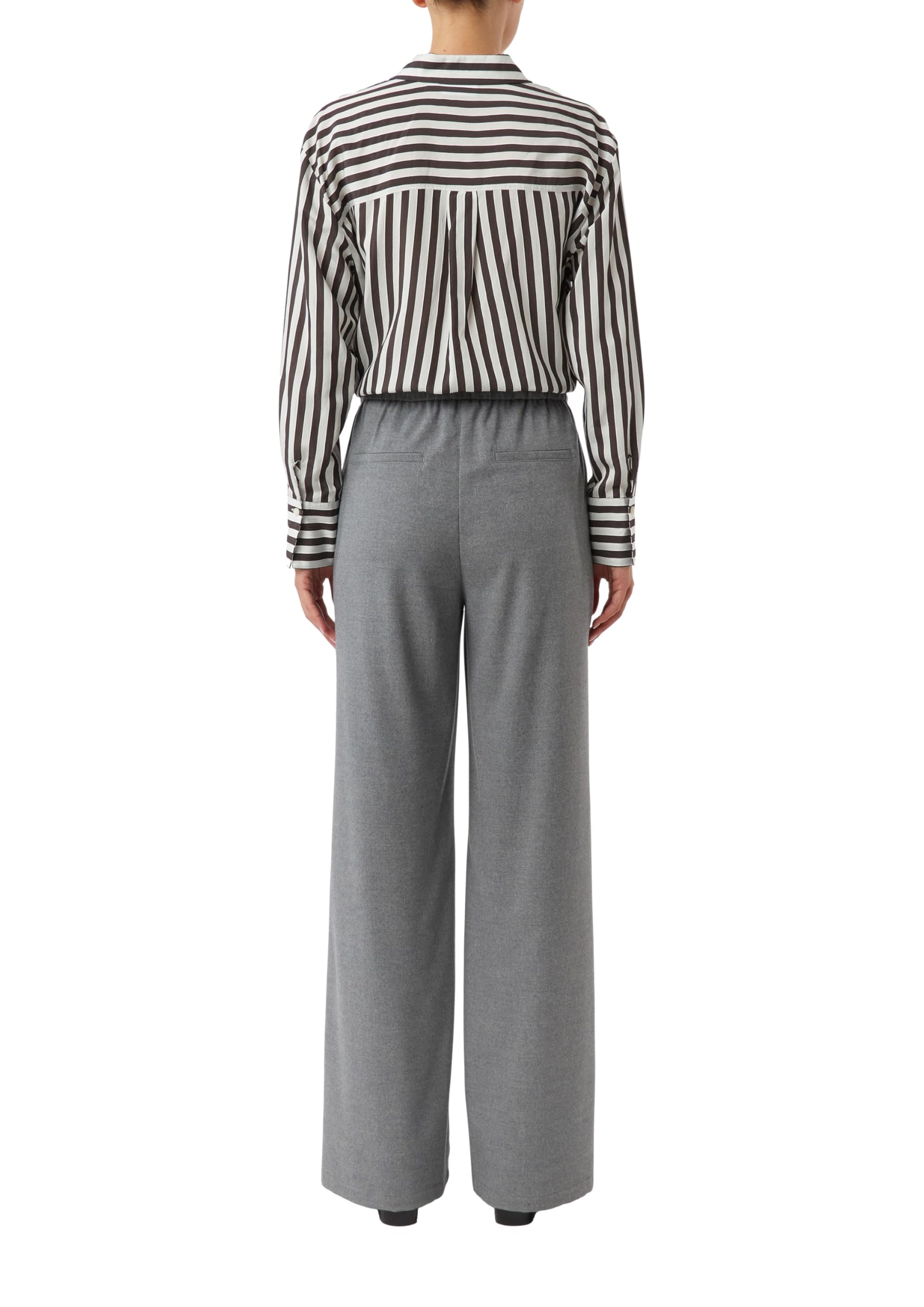 Comma Marlenehose aus weichem Flanell mit Elastikbund
