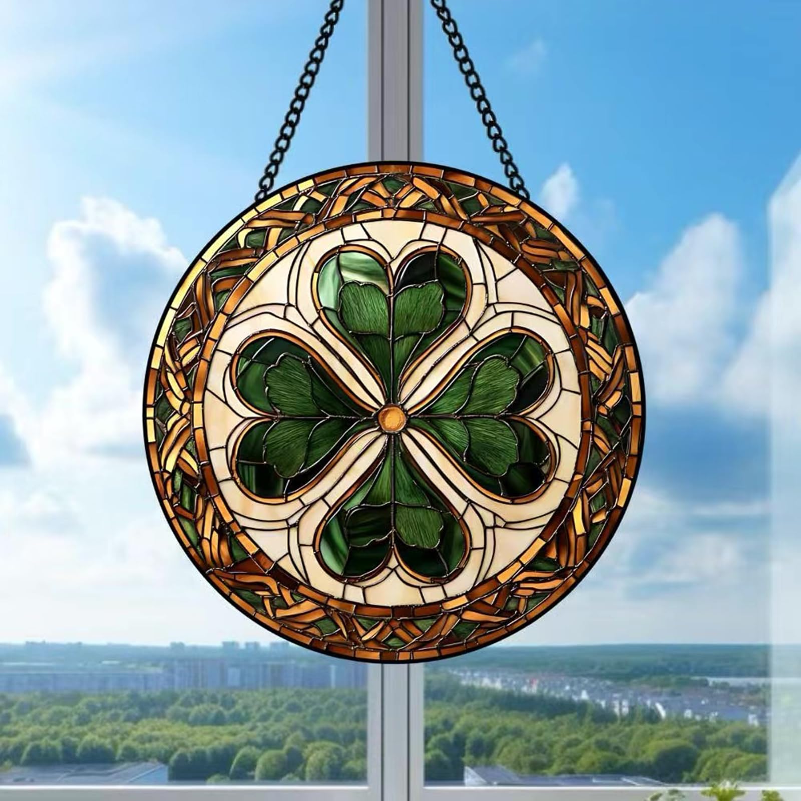 Acchiappasole 3D imitazione cartello da appendere alla parete ornamento a quattro aghi Trifolium Sun Receiver
