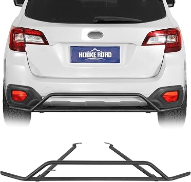 Hooke Road Outback Rally Rear Bumper Guard for 2015-2019 Subaru OutbackExclude 3.6R Models, Heavy Duty Steel Tube, No-Drill Installation