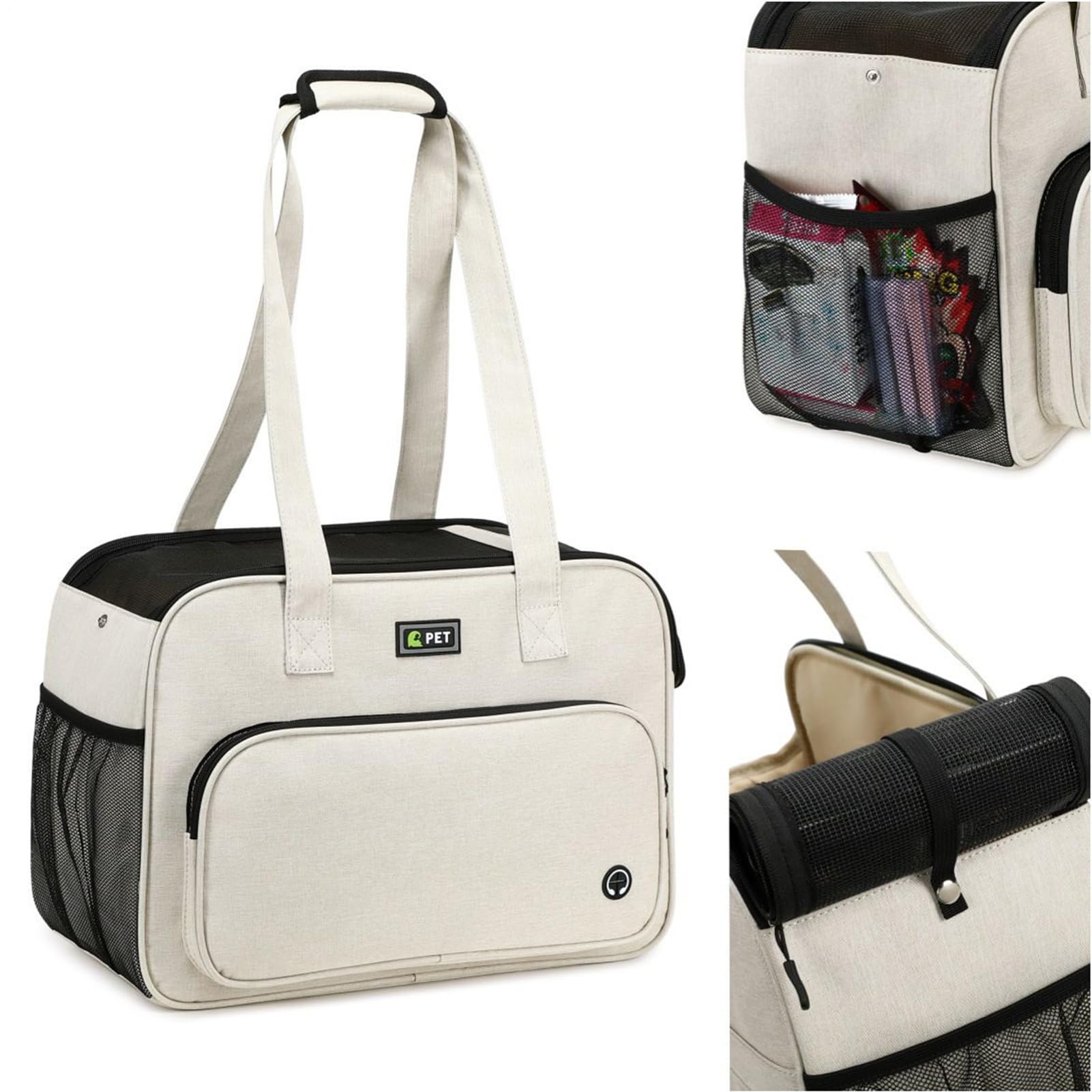 Transportín para Perros - Mochila Tote Suave con Correa,Bolso De Mano Portátil para Viaje De Cachorros - para Gatitos Perros Gatos Viaje Veterinario Picnic Parque Compras Paseos En Coche