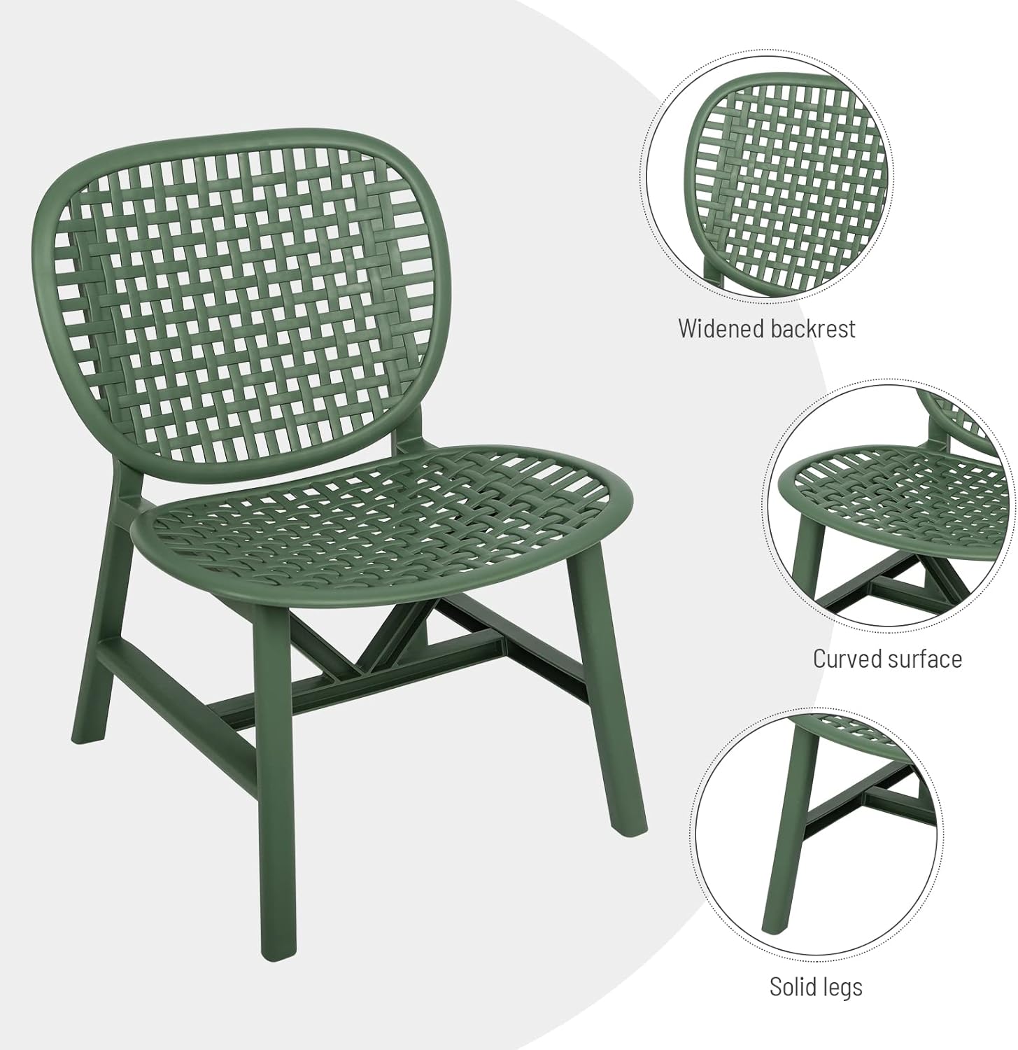 XIDAI All-Weather Retro Patio Bistro Set: 3-Piece Hollow Design Conversation Ensemble with Lounge Chairs and Open Shelf – Ideal for Balcony, Garden, or Yard Décor in Classic White