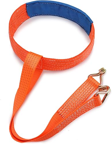 QWORK Eslinga de elevación de batería, eslinga de tela de poliéster de 2 "x 6', capacidad de carga de 5512 libras, honda de cuerda de batería para