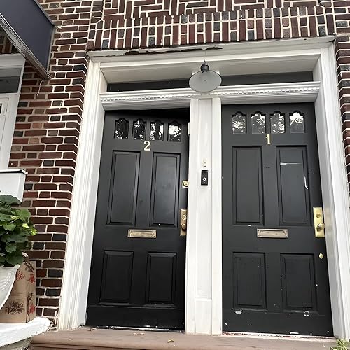 Miniatura 7 de Motif - Números de buzón de latón macizo lacado pulido de 4 pulgadas, números de casa para números de casa exteriores, letrero de dirección para