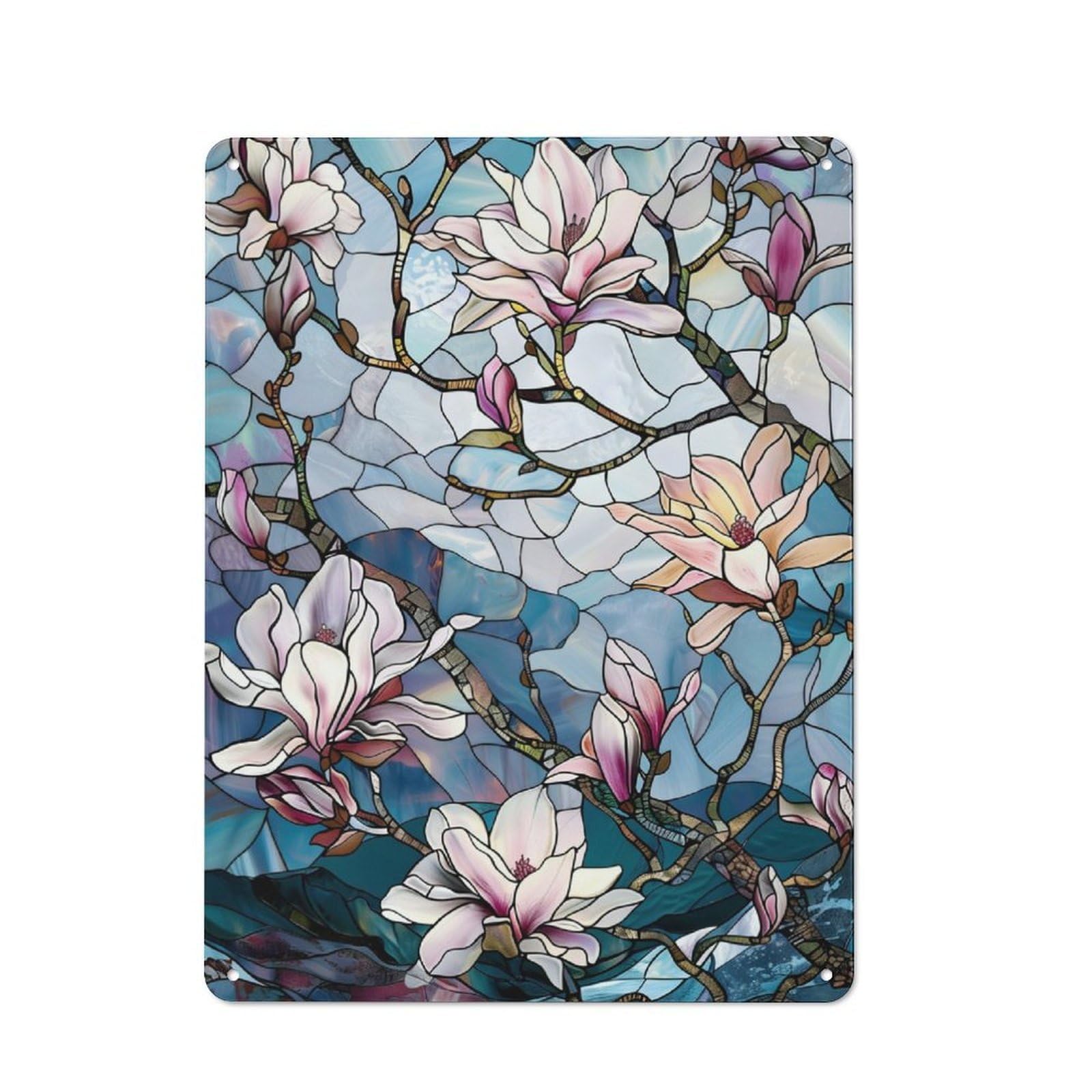 Junmoney Serene Magnolias Retro Tin Sign 40X30cm Featuring For Bar Or Restaurant, For Metal Sign Collectors, For Garage And Workshop Walls