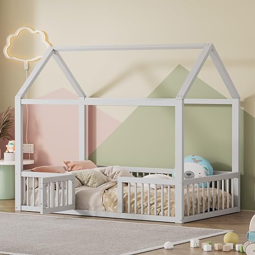 Sapgaks Lit cabane Enfants 90x200 avec sommier à Lattes,l…