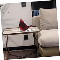 Vista 5 de Adorno de pájaro rojo para decoración del hogar al aire libre, estatuas al aire libre, decoración de mesa, escena de simulación roja, pájaro