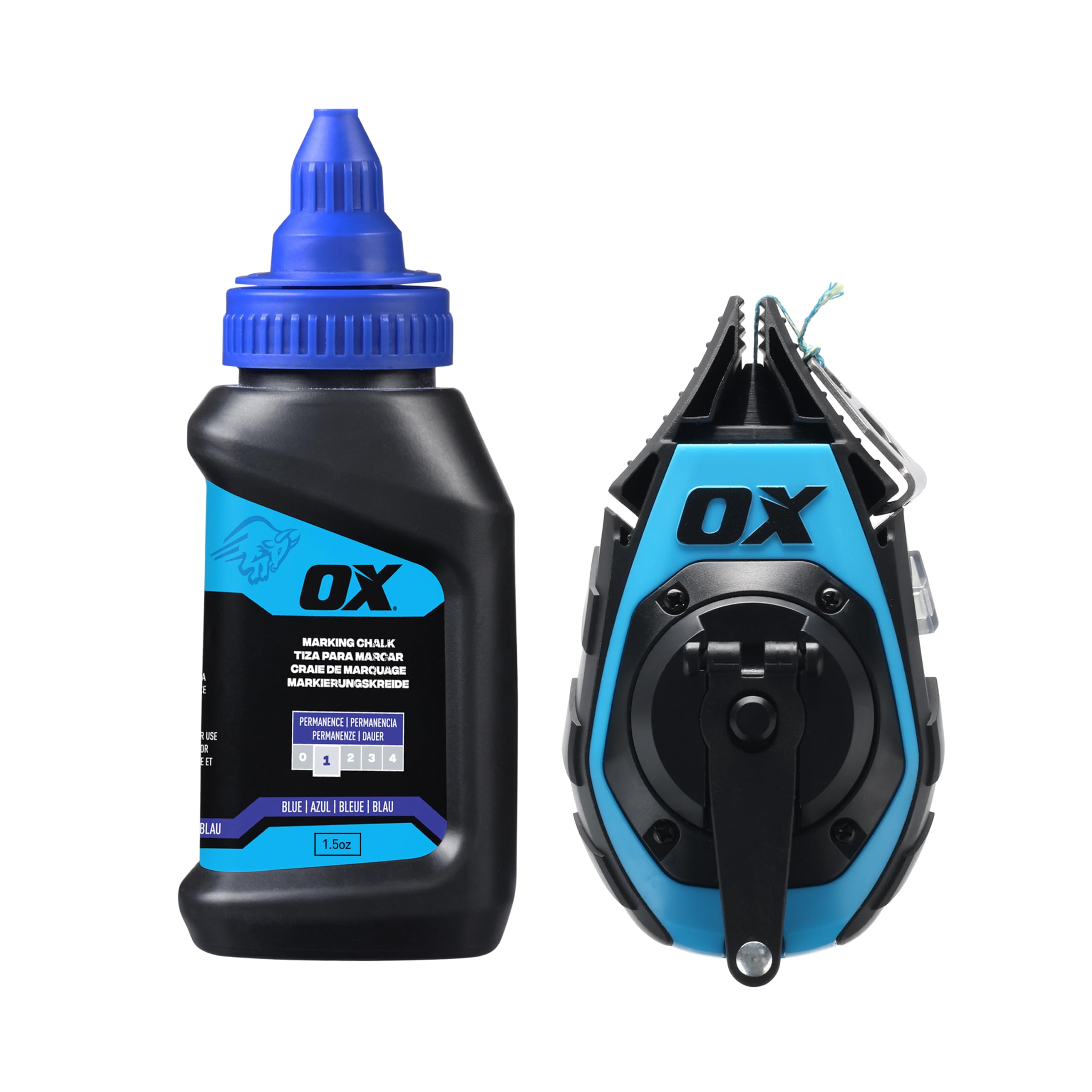 OX Pro 15.25m/50' Precision Chalk Reel Value Pack - Kevlar Ultra Fine Line / 3:1 Gear Ratio