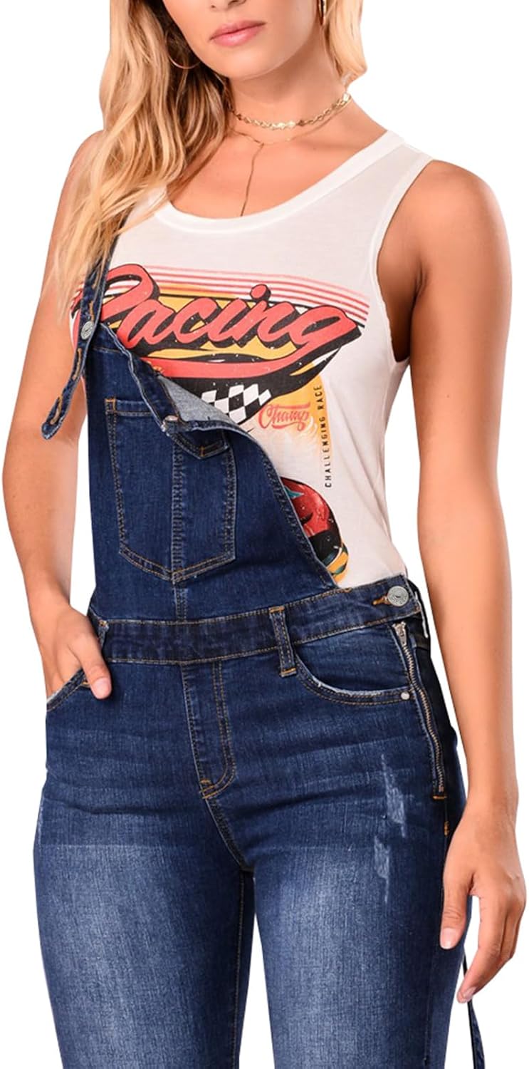 LONGBIDA Skinny Ripped Jeans Denim Jumpsuit Overalls For Women - Image 5