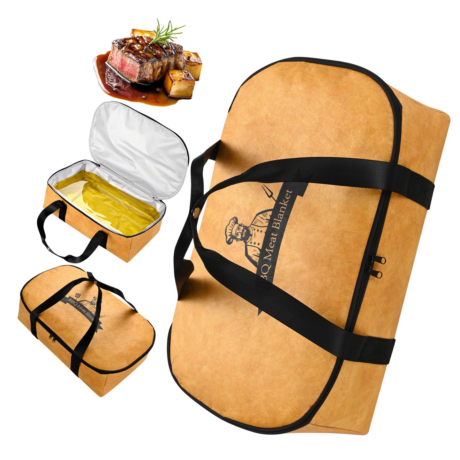 Mekalero Tear Resistant BBQ Meat Resting Blanket for Outdoor Cooking and Grilling Constructed From Sturdy Paper Substance Permanent Barbecue Accessory