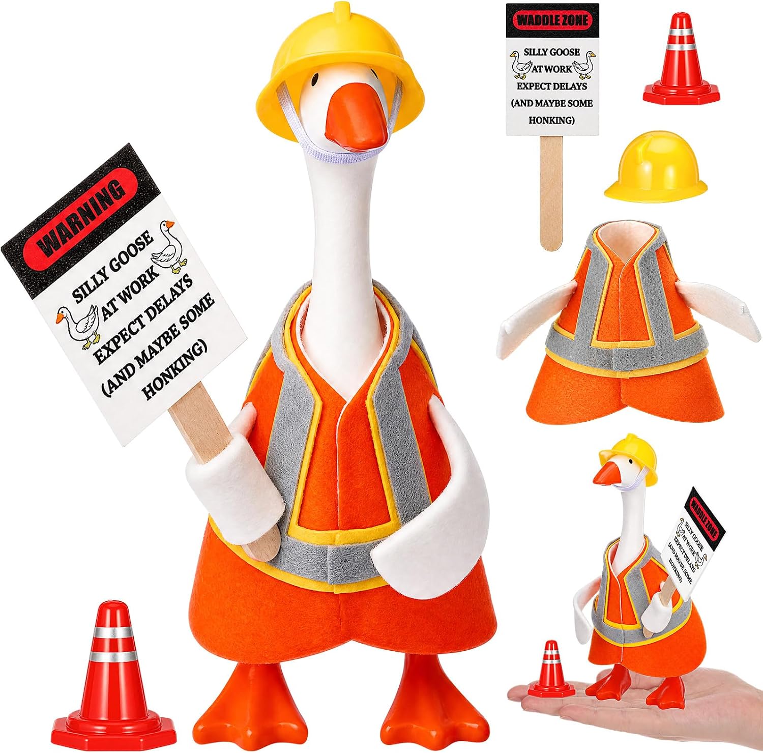 7 Inch Mini Desk Goose Outfit | 7 Inch Mini Desk Goose Outfit Felt Costume with Cute Accessories for Goose Duck Statue Desk Keyholder Home Office Decor