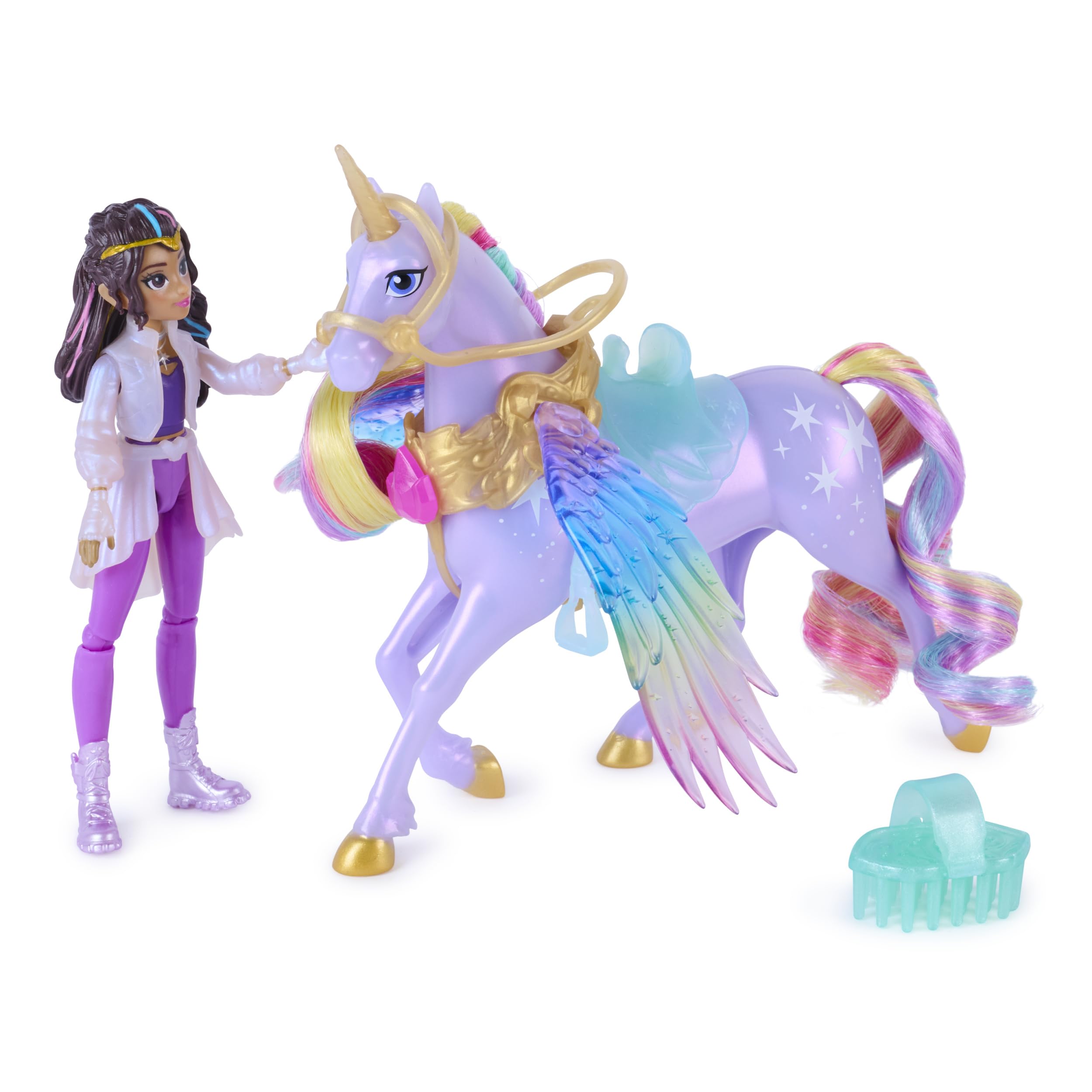 Unicorn Academy, Wing Magic Sophia & Wildstar, 11,4 cm Poseable Doll and 12,7 cm Unicorn with Wings, 4 Accessories, Dolls and Unicorn Toys for Girls, Birthday Gifts for Ages 4 and up