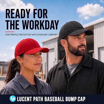 Red Baseball Safety Bump Caps Helmet Hard Hat Head Protection Caps for Men and Women