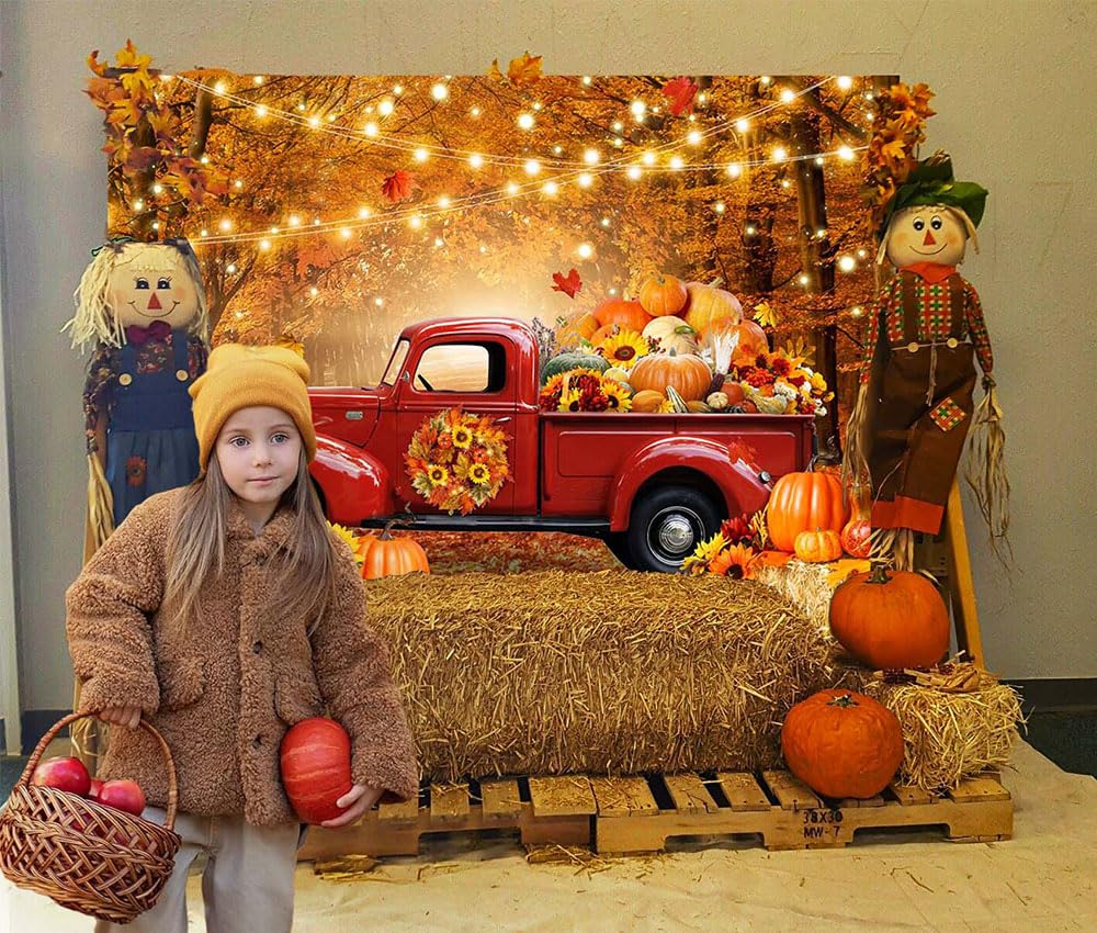 Avezano Fall Backdrop 8x6 FT - Autumn Maple Leaves Forest Photography Background