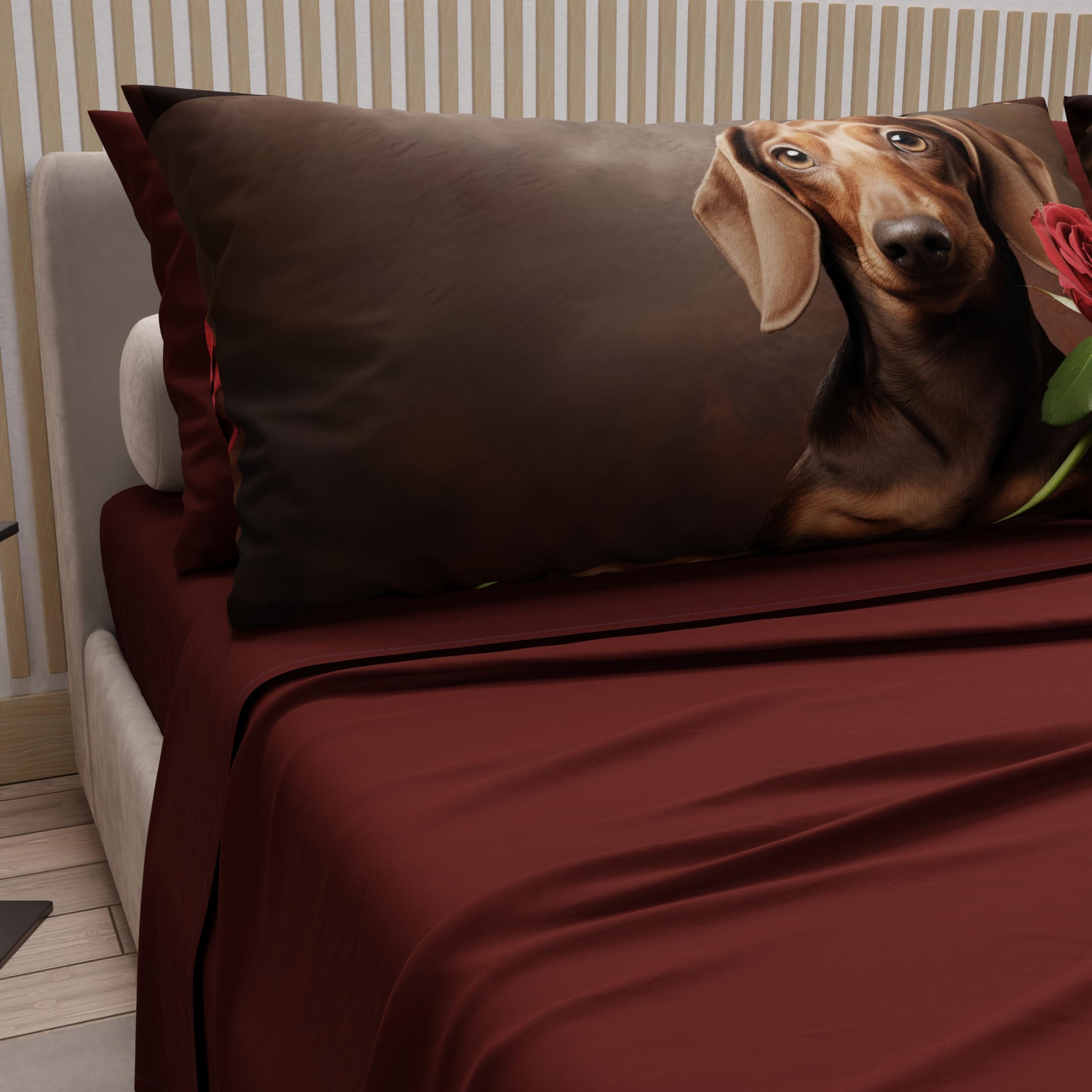 PETTI Artigiani Italiani, Bed Linen Animals with Dogs in Cotton with Pillowcases in Digital Print, Single Bed Sheet