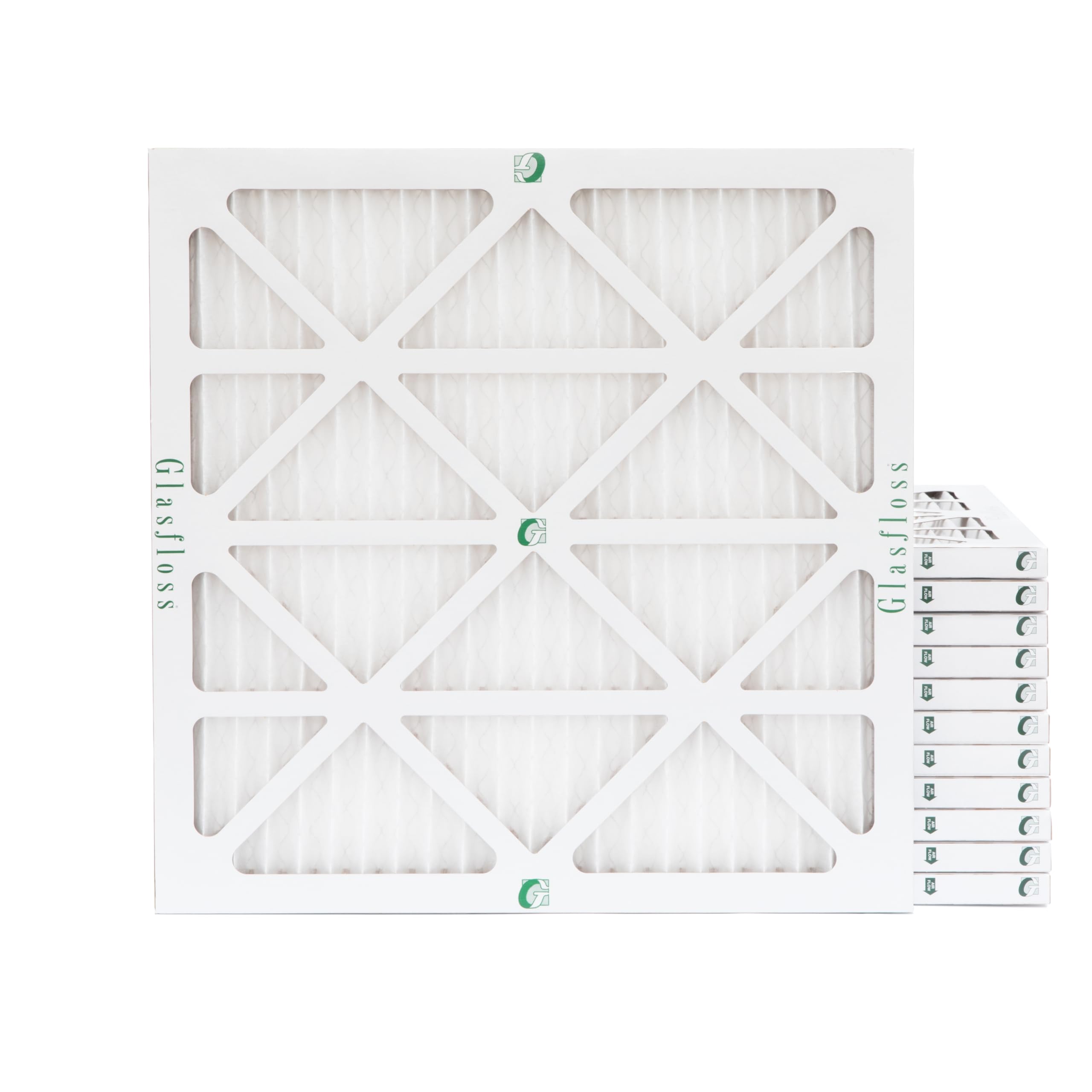 Glasfloss ZL 20x21x1 MERV 10 (FPR 5-6) Pleated HVAC Air Filters. (Case of 12). Actual Size: 19-1/2 x 20-1/2 x 7/8
