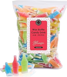 Caramelo de botella de cera – Bebida retro a granel de 4 libras – Caramelo nostálgico de la vieja escuela – 210 piezas
