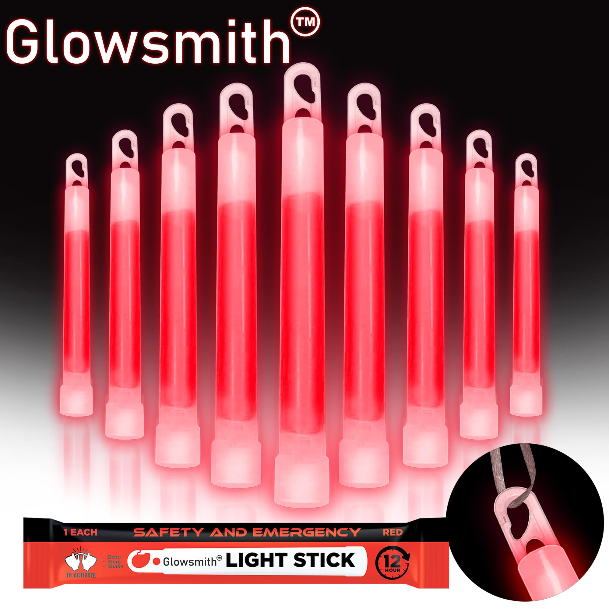 Glow Fever Barras Luminosas de 6 Pulgadas Ultra Brillantes con 12 Horas de Duración para Senderismo, Camping, Apagones