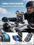 Tounee Bike Phone Mount Holder with Dual Vibration Dampener - Quick Release Handlebar Clip for Bicycle/Cycling, Upgraded Anti-Shock Design Fits iPhone 16/15/14 Pro Max & 4.7-6.7" Phones (Black)