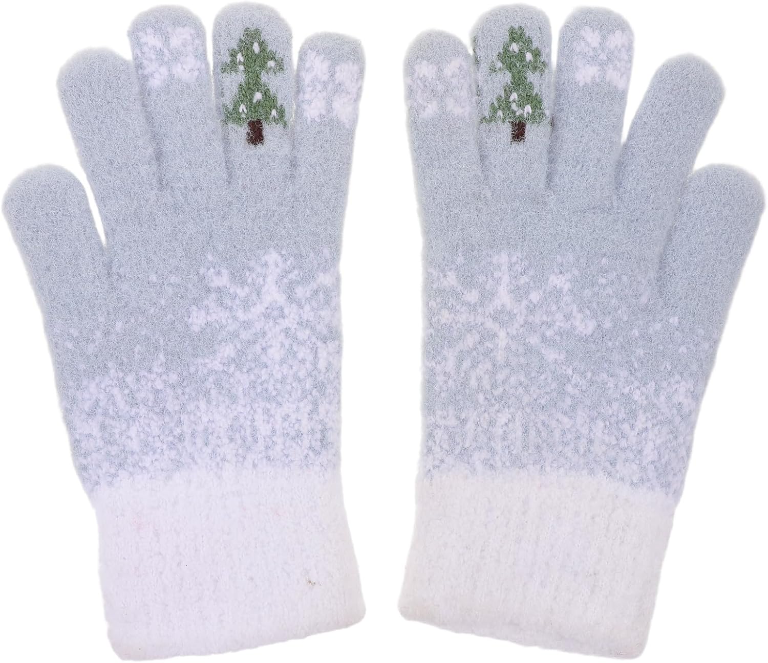 Baluue Touchscreen Gloves Extended Wear Knit Winter Women with Open Finger Design and Frost Pattern, Polyester Warmth for Holiday Season during Chilly Days
