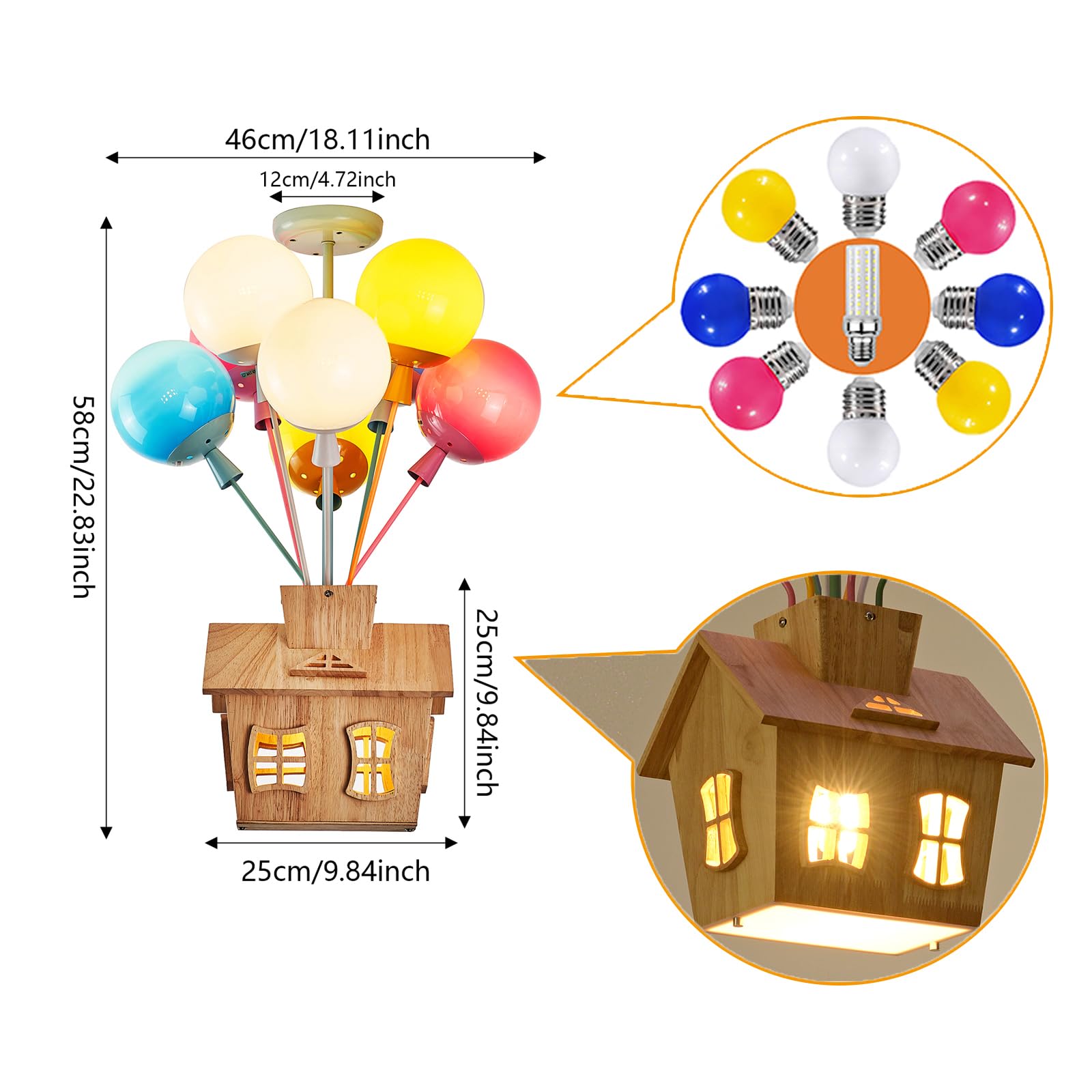 Ambesonne Tende Da Sole Con Lampadario E Tavole Di Legno - 2 Pannelli, Raso Misto Poliestere, Tasca 6,3 Cm, Per Soggiorno E Camera Letto, Multicolore, 108x84 Cm