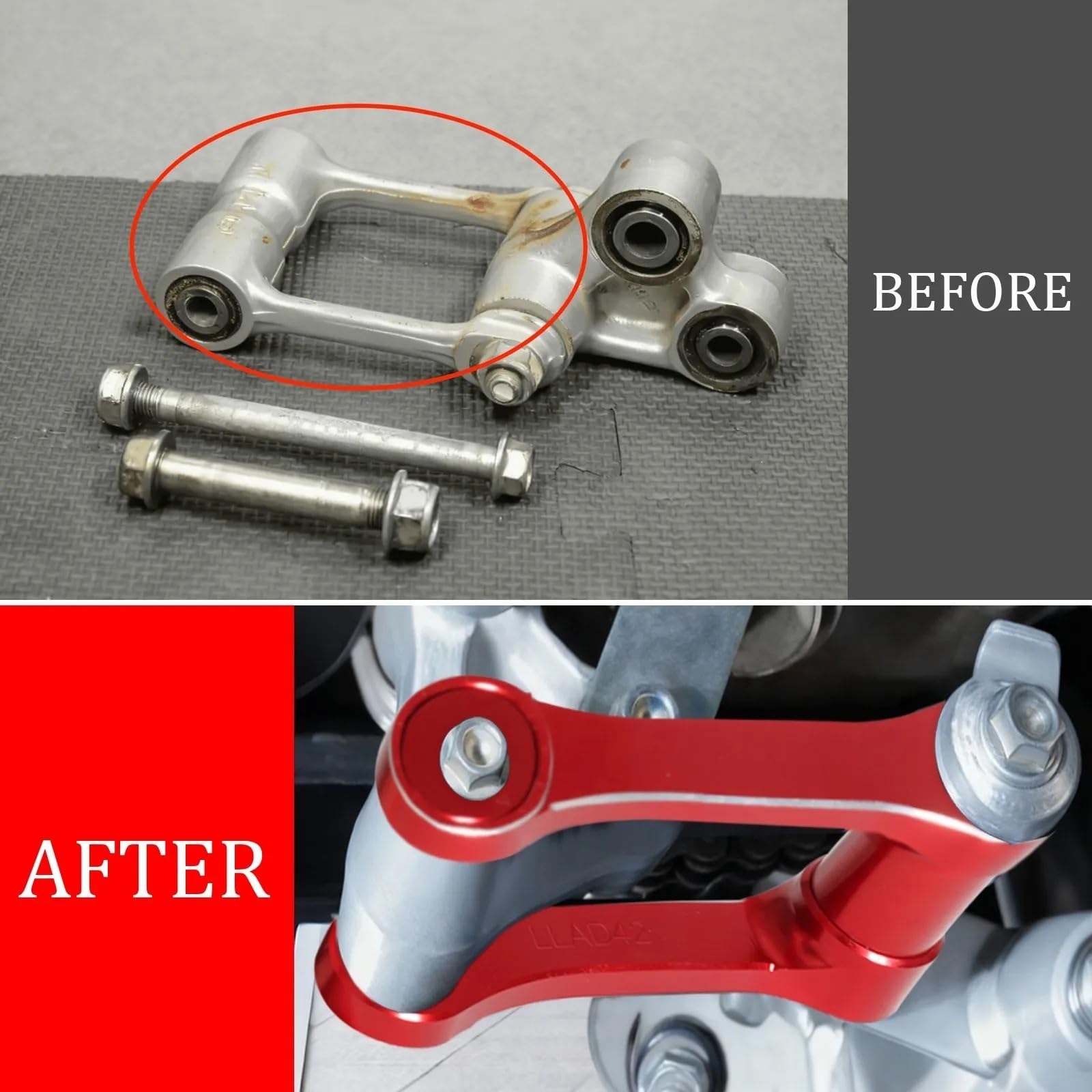 Do CRF150F CRF230F 2003-2026 Zestaw łączników obniżających Łączniki zawieszenia | Regulowane łączniki obniżające tylne zawieszenie Części do motocykli terenowych(Black)
