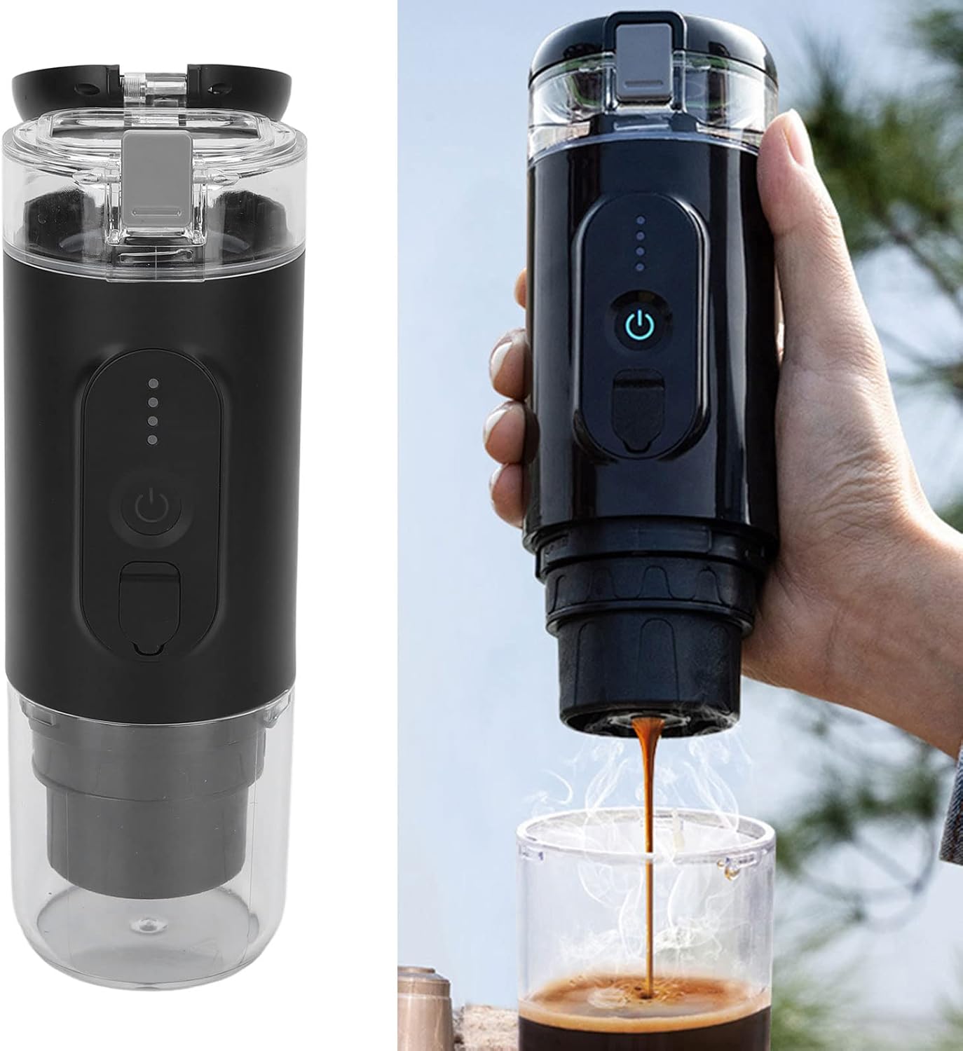 Fewb Portable Espresso Machine, USB Mini Espresso Coffee Maker with 3Pcs Rechargeable 2500mah