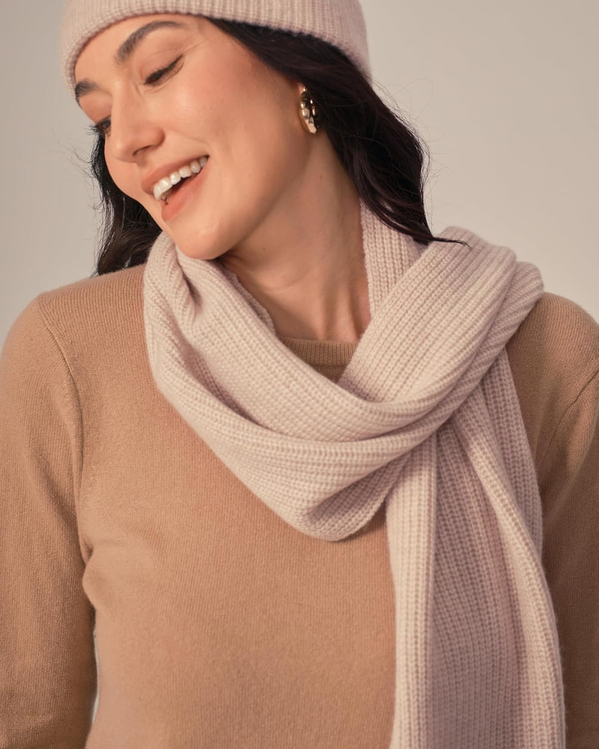 KVSS 100% Pure Cashmere Rib Scarf for Women Knit Scarves Ultra Soft | Luxury Cashmere from inner Mongolia - Image 3
