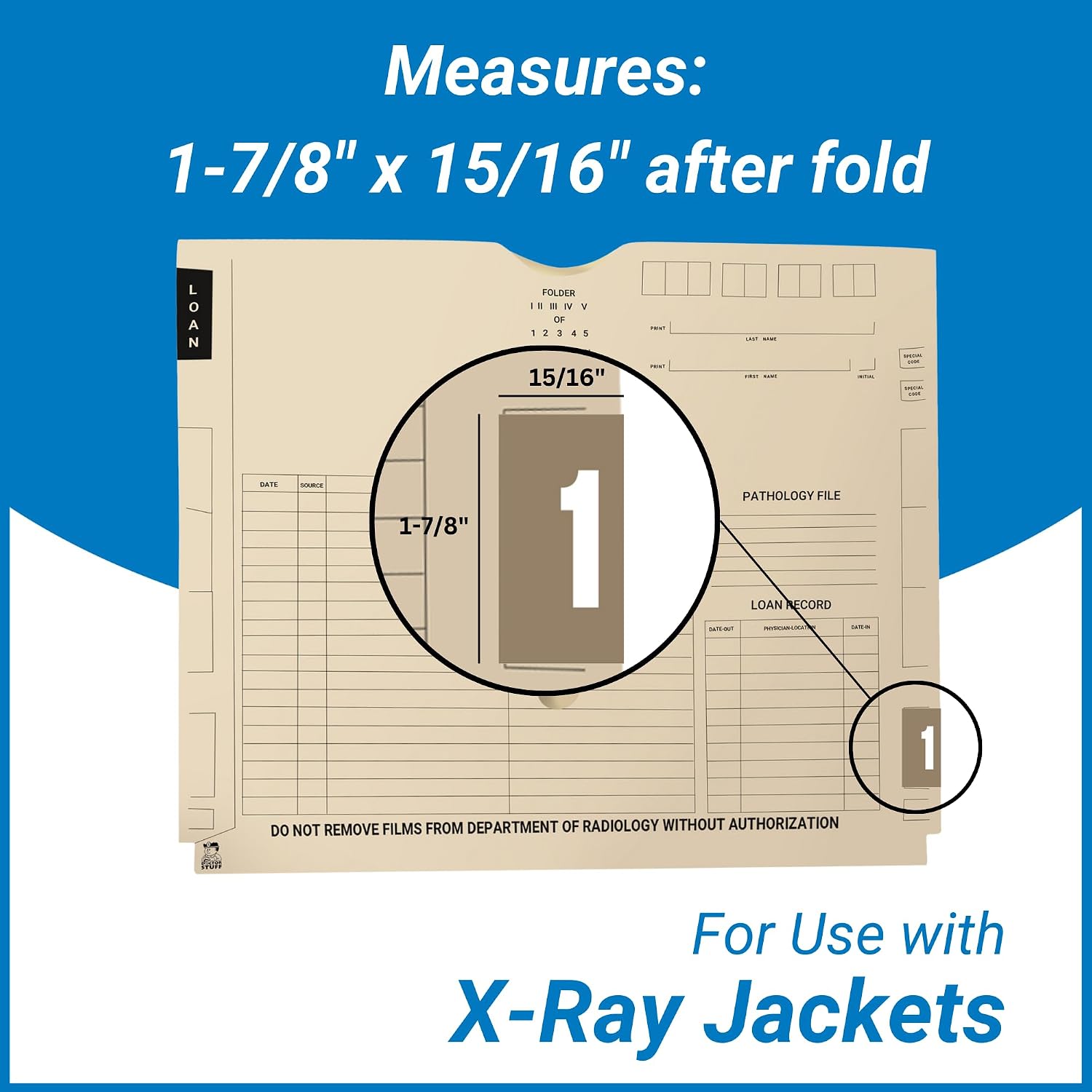 Doctor Stuff - File Folder Labels, Number 1, AMES L-A-00178RL Match - AMNP Series Chart Stickers, Gray, 1-7/8" x 1-7/8", #1, 1000/Roll