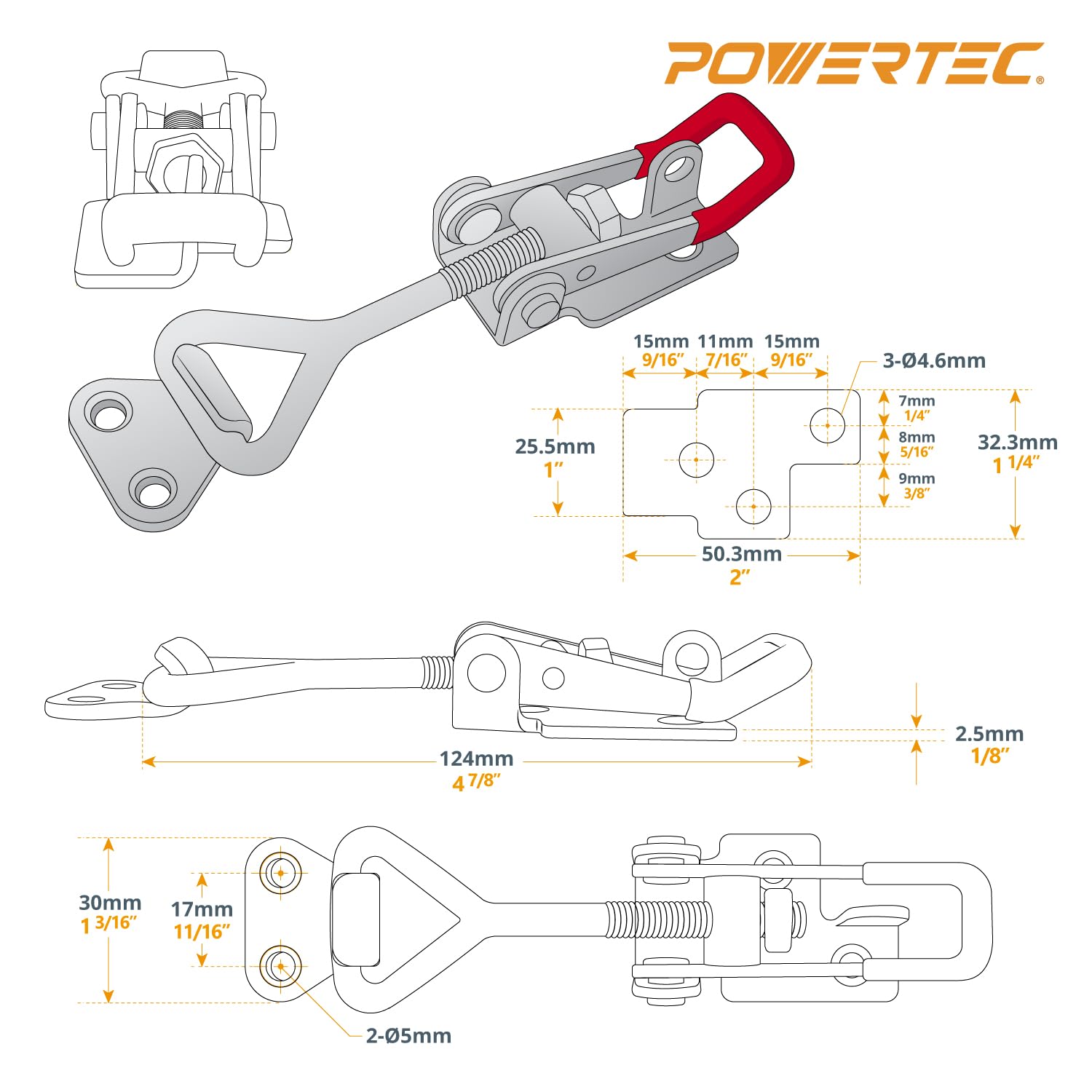 Morsetto Powertec Rapido Morsetto A Sgancio Rapido Powertec - Capacità 226.8 Kg Per Lavorazioni Morsetto Verticale Powertec - Foto 2