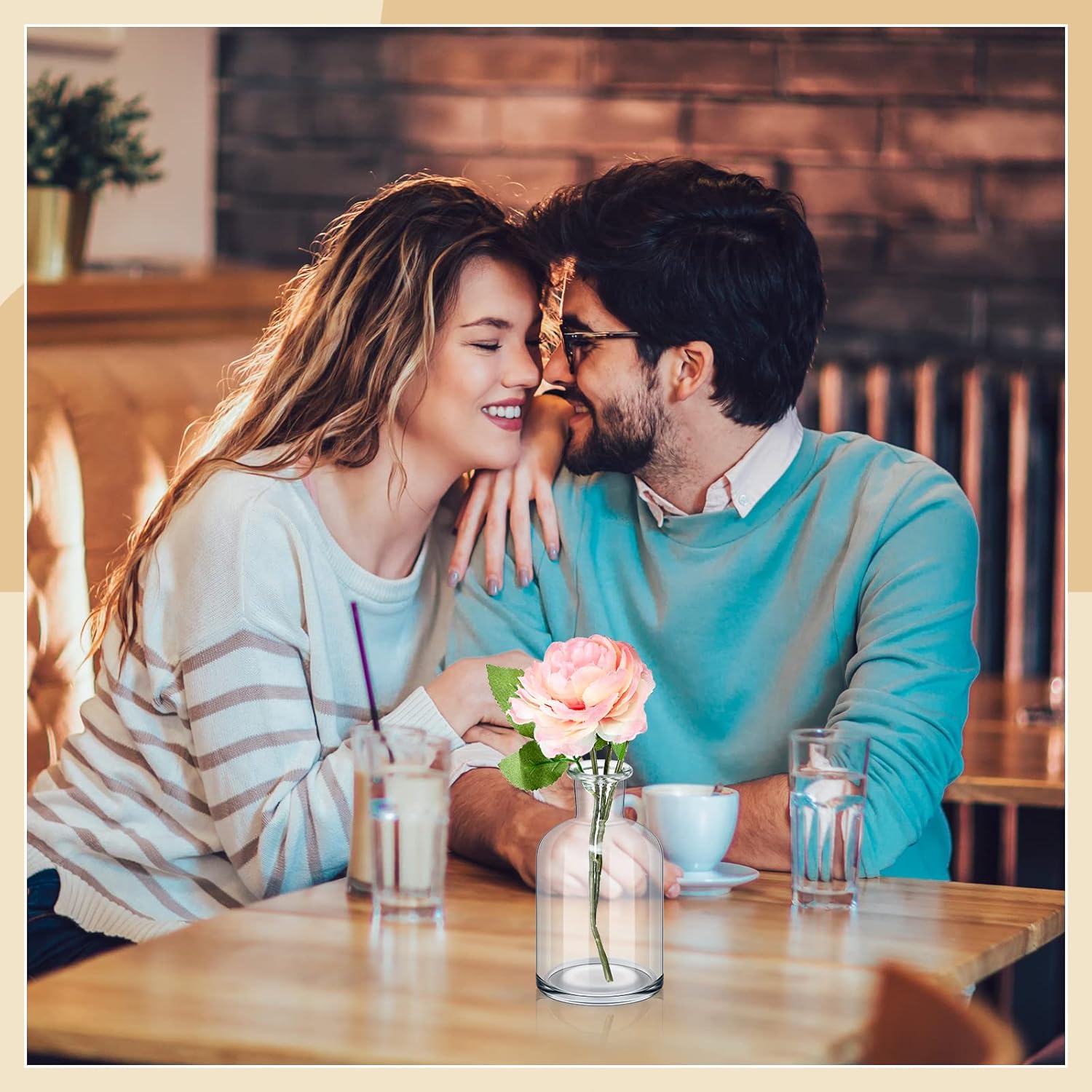 Lallisa 30 Pcs 4 Inches Small Glass Bud Vases Bulk Mini Flower Vases for Centerpieces Decorative Glass Bottles Vintage Rustic Decoration for Wedding Dining Table Home Decor - Image 7