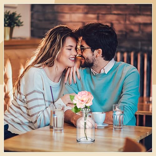 Miniatura 7 de Lallisa Paquete de 30 jarrones de cristal pequeños a granel pequeños jarrones de flores para centros de mesa, botellas de vidrio decorativas,