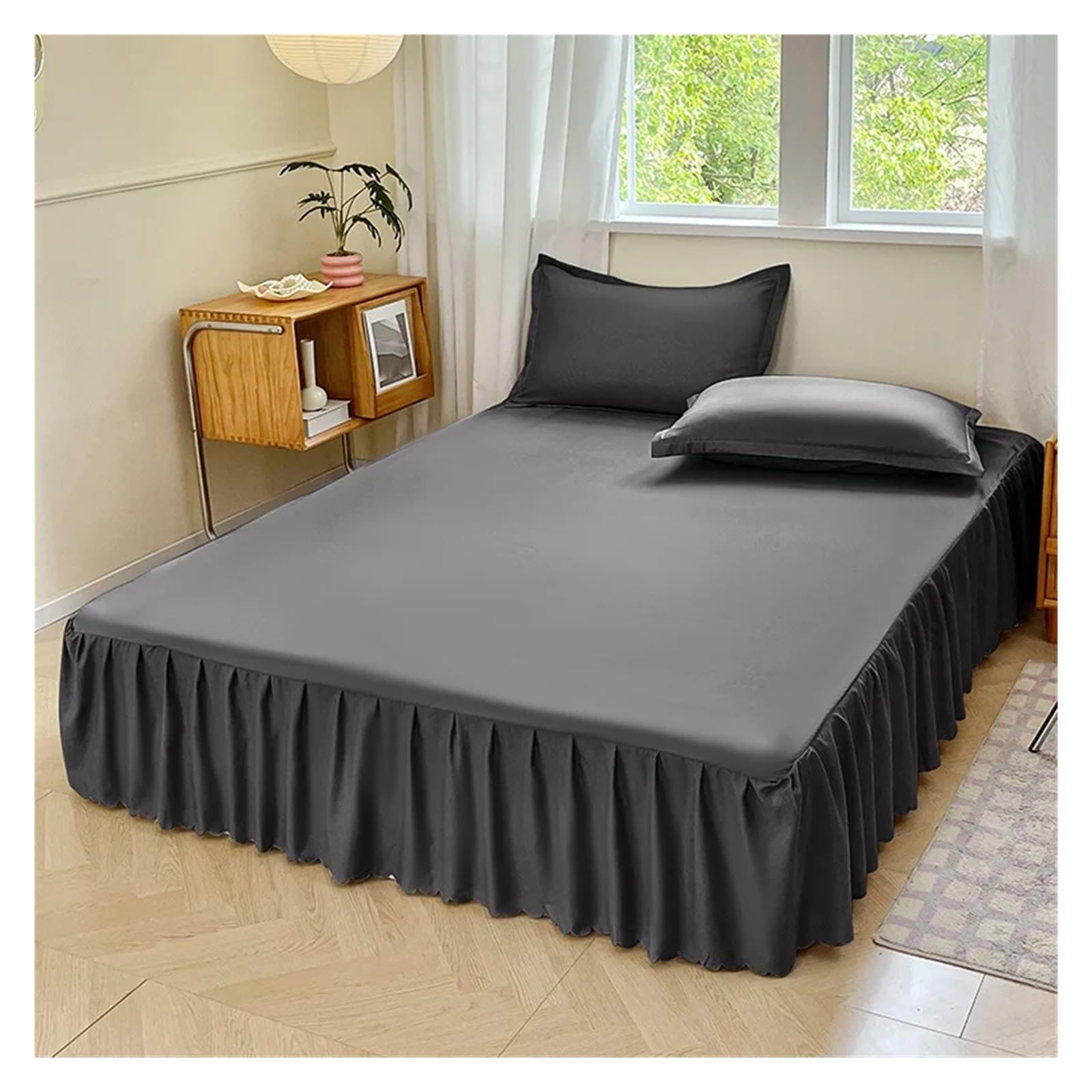 Vestiletto Matrimoniale Coprimaterasso a quattro angoli in tinta unita con elastico, for letto matrimoniale/matrimoniale/queen size/king size(Color-2,Queen 153x203cm)