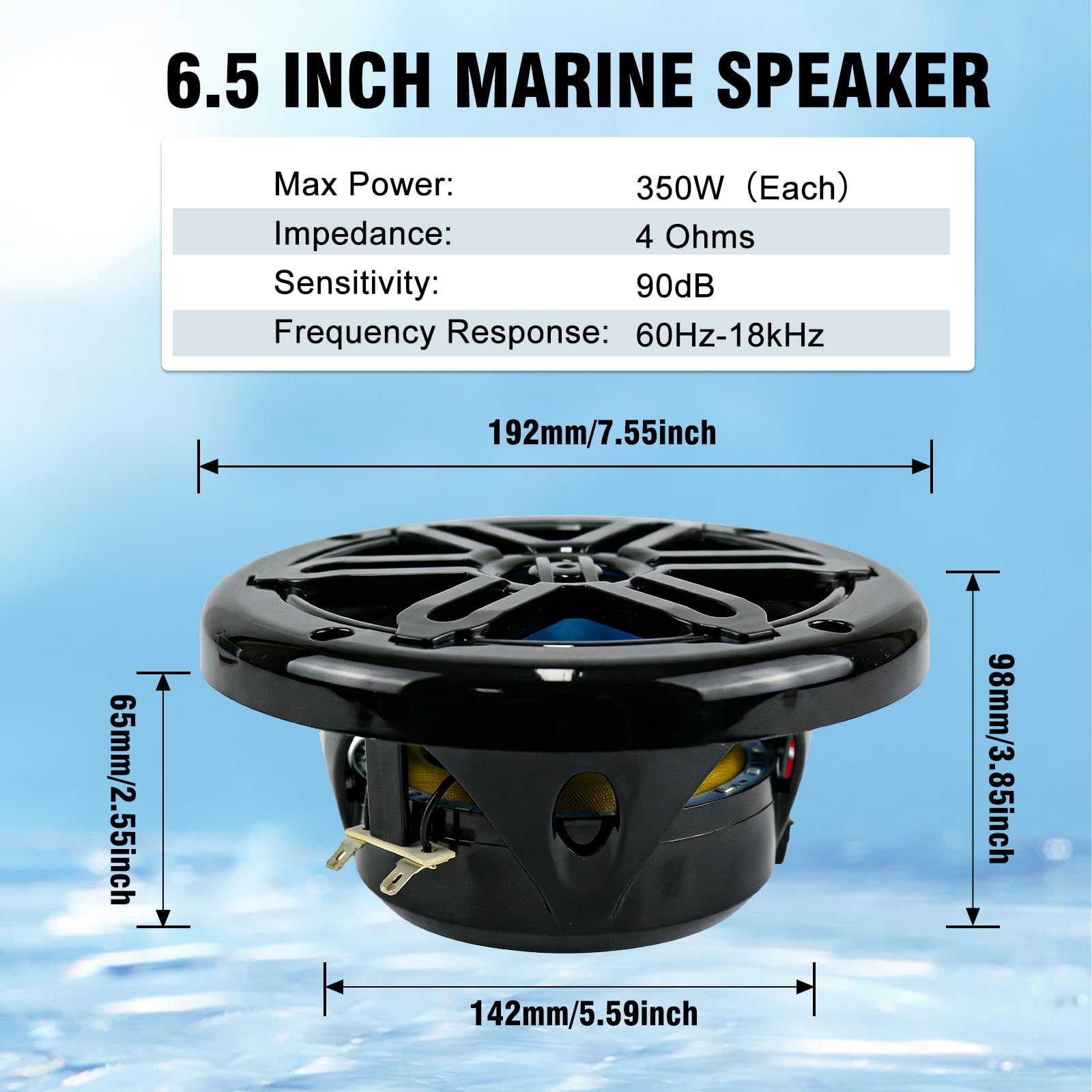 Herdio Altavoces de barco marino: 6.5 pulgadas