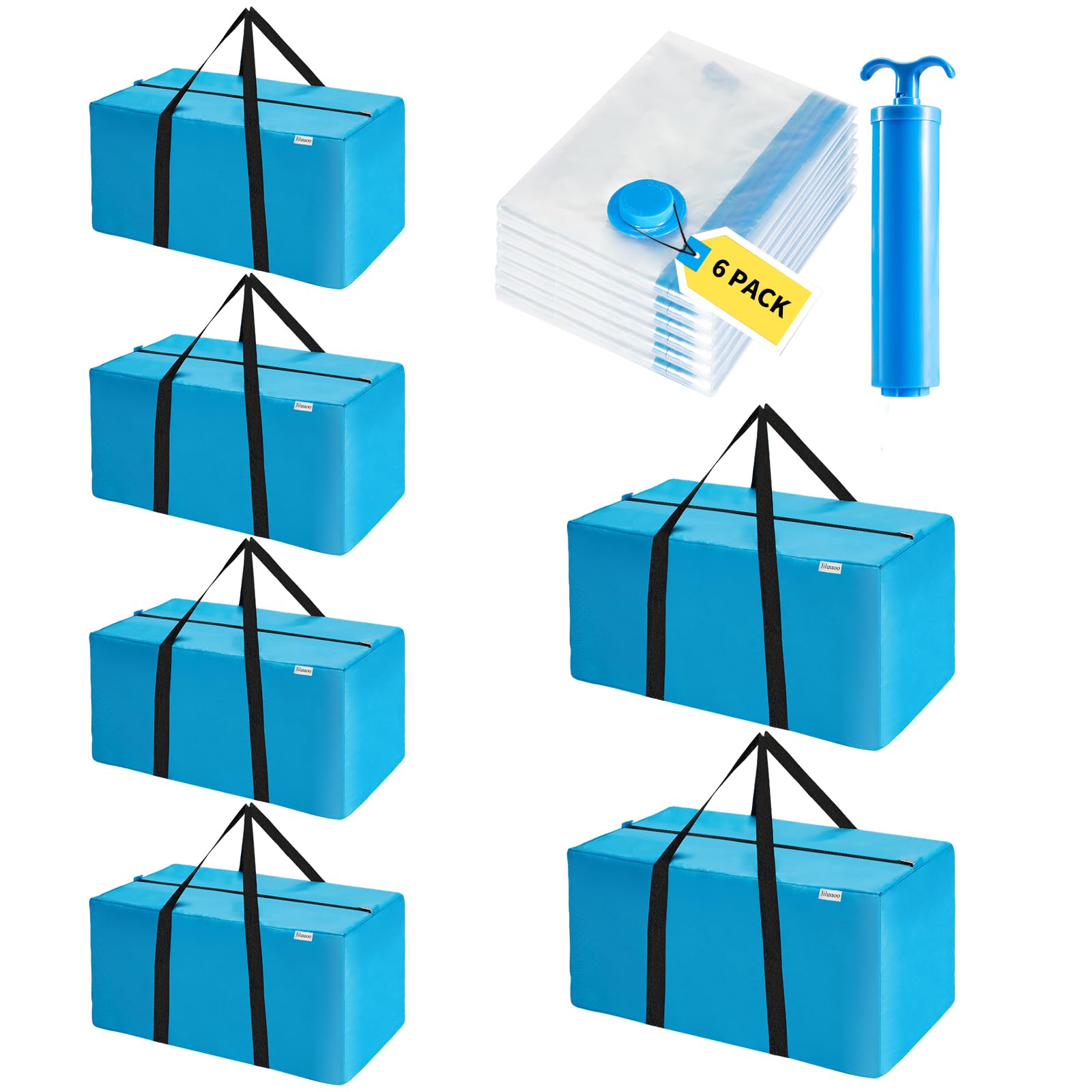 Bardzo duże torby do przeprowadzki, wytrzymałe, oszczędzające miejsce, próżniowe torby do przechowywania, worki próżniowe, do pakowania odzieży, torby podróżne, niebieskie torby do