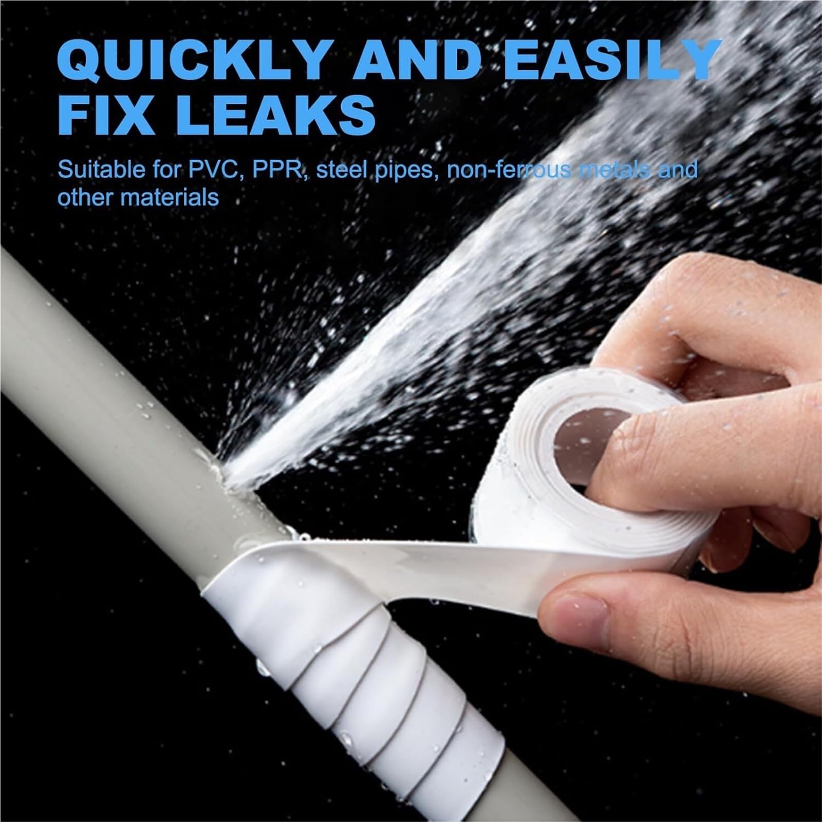 Cinta de silicona autofusible para sellado y aisla Cinta de Silicona Autofusionable Reparación de Fugas Multicolor 5 Rollos(White 3.0 meter)