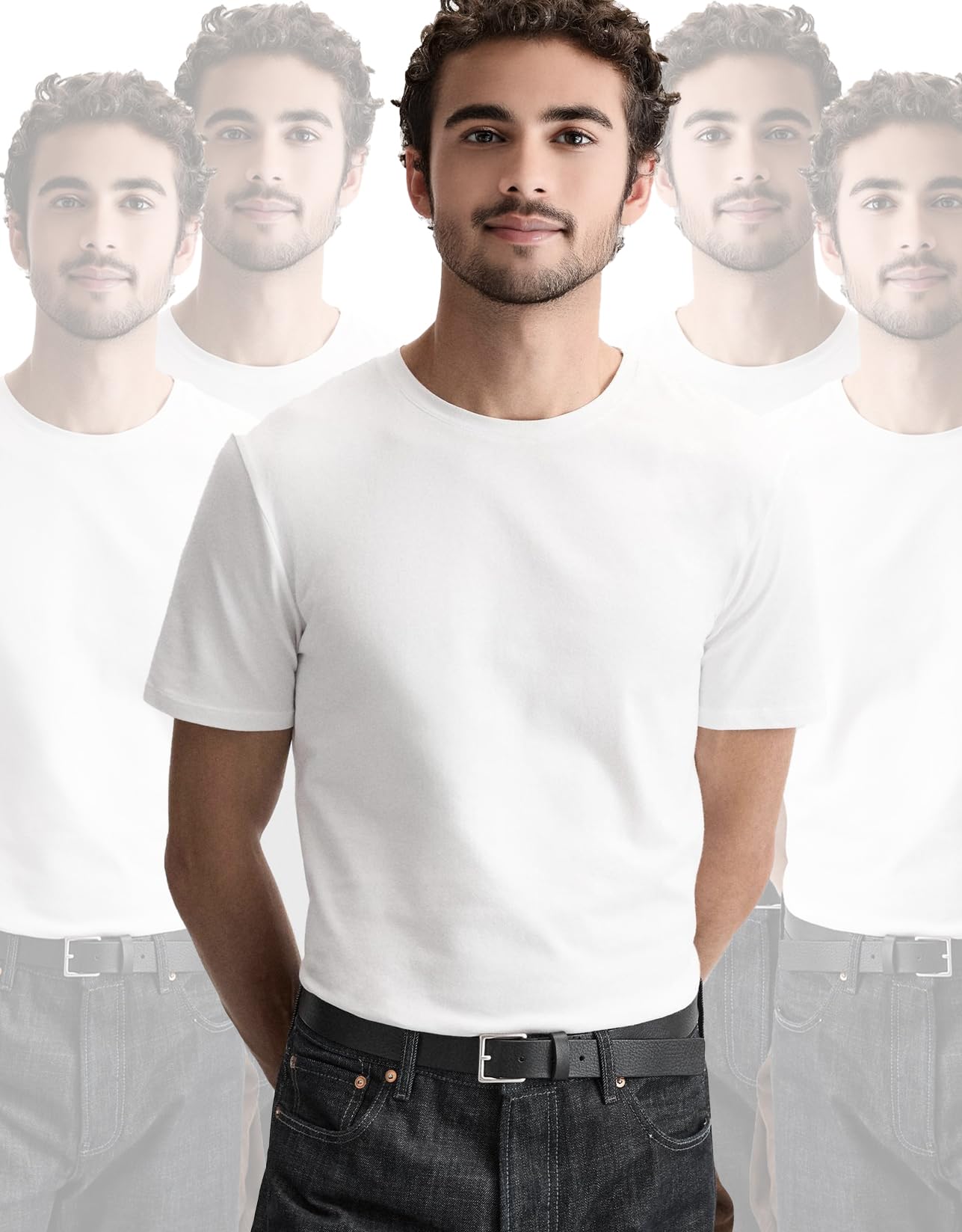Generico T-Shirt Easy Fit, Pacco da 5 Magliette Uomo, Maniche Corte, 100% Cotone, vestibilità Regular, Unisex, Casual - Palestra - Sportivo - Urban