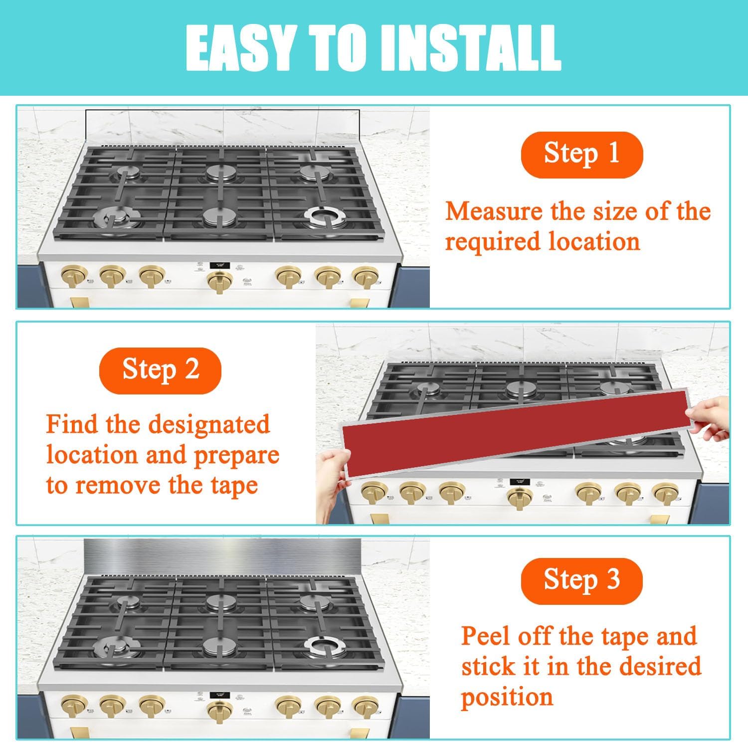 Stainless Steel Backsplash for Stove, 11NBBKGDSS Front Control Freestanding Range Universal Backguard, Stainless Steel Backsplash for Kitchen Stove, 29.75" L×4.75" W Fit for Most Brands Stove (Silver)