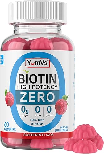 Gomitas de biotina sin azúcar, 5,000 mcg de biotina de alta potencia para cabello, piel y uñas, cero azúcar, sin OMG, sin gluten, gomitas veganas de