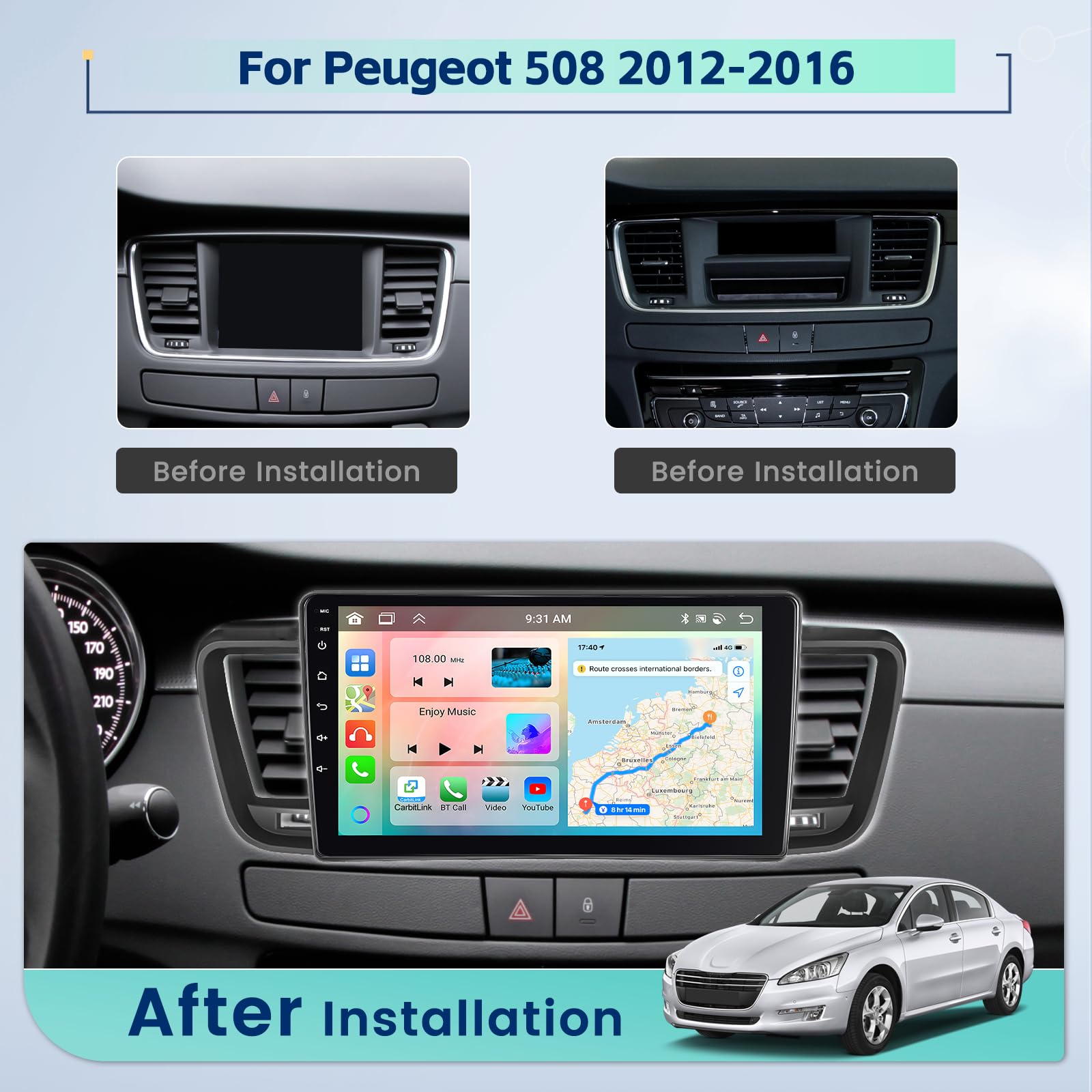 Substantiel Spécifié Mandchourie autoradio android peugeot 508 Whitney