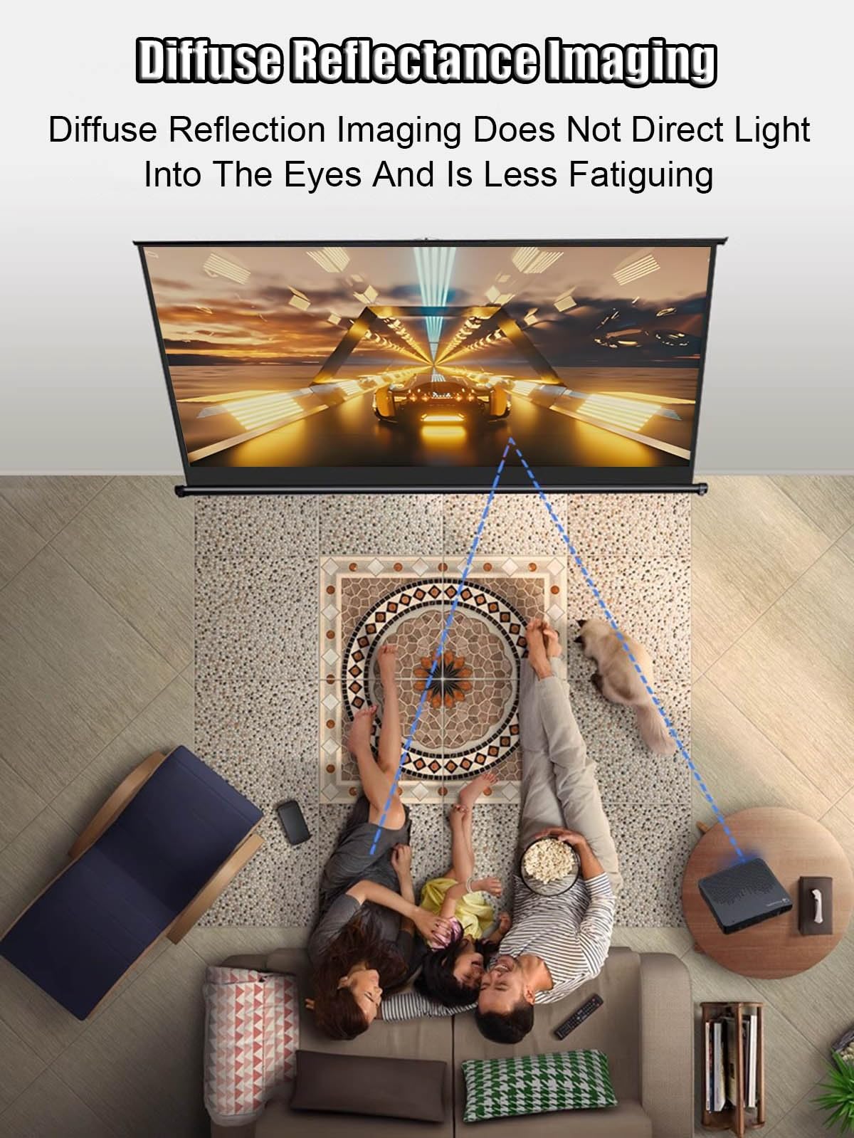 Schermo di Proiezione da Tavolo Portatile Telo Proiettore 20 30 40 50 Pollici HD 4K Telo per Proiettore Mobile Retrattile per Home Theater Ufficio Interni Esterni(36inch(16:9))