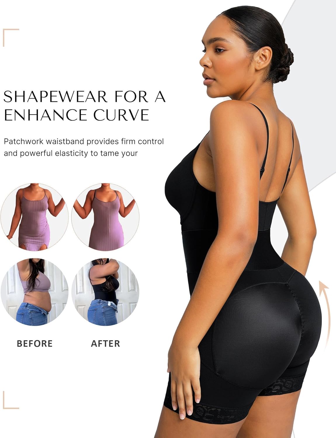 SHAPELLX Bodysuit for Women Tummy Control Shapewear Butt Lifter Deep V Neck Body Shaper Fajas Colombianas Sculpting Body Suit - Image 2