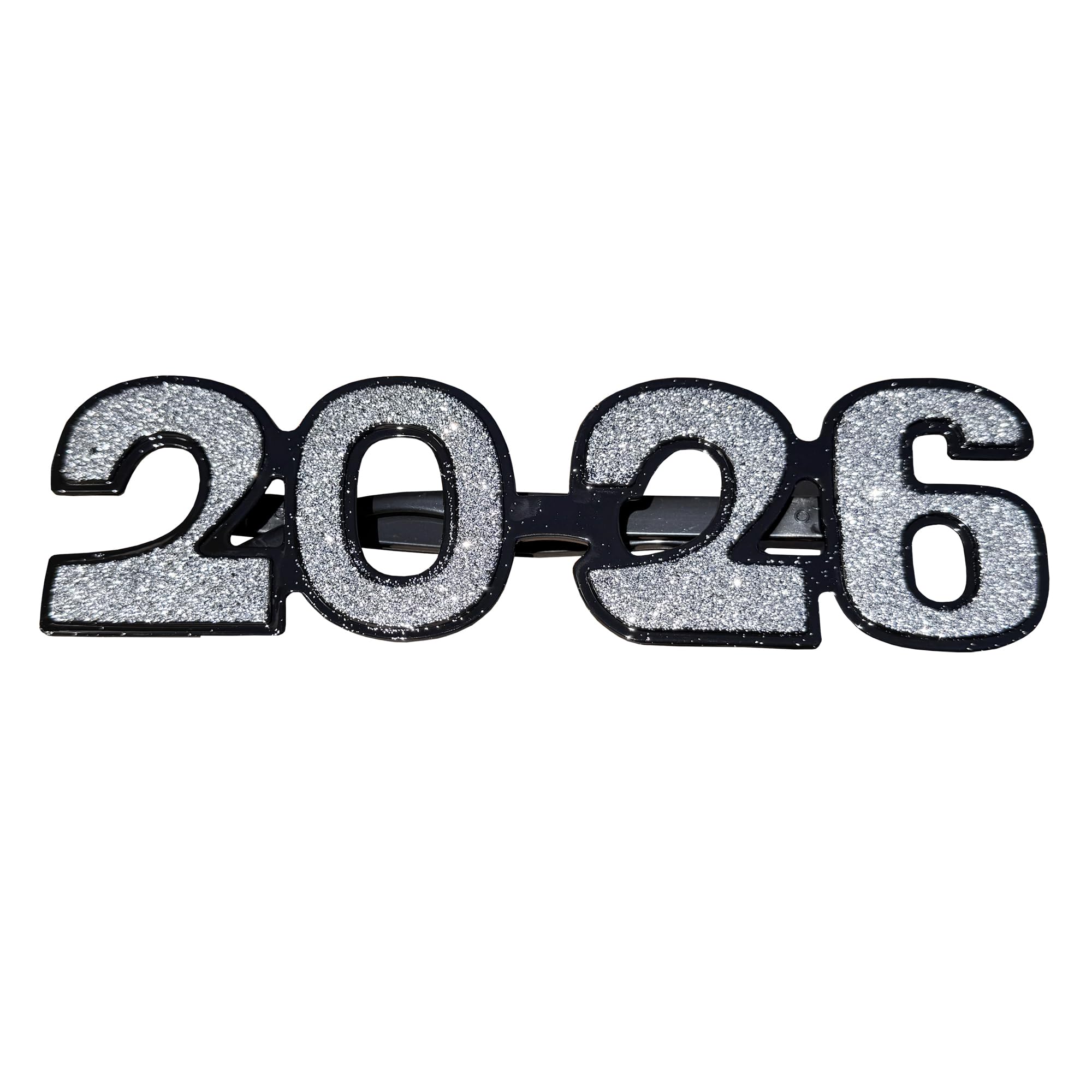 Paquete de 12 gafas de fiesta de plástico con purpurina de año nuevo 2023