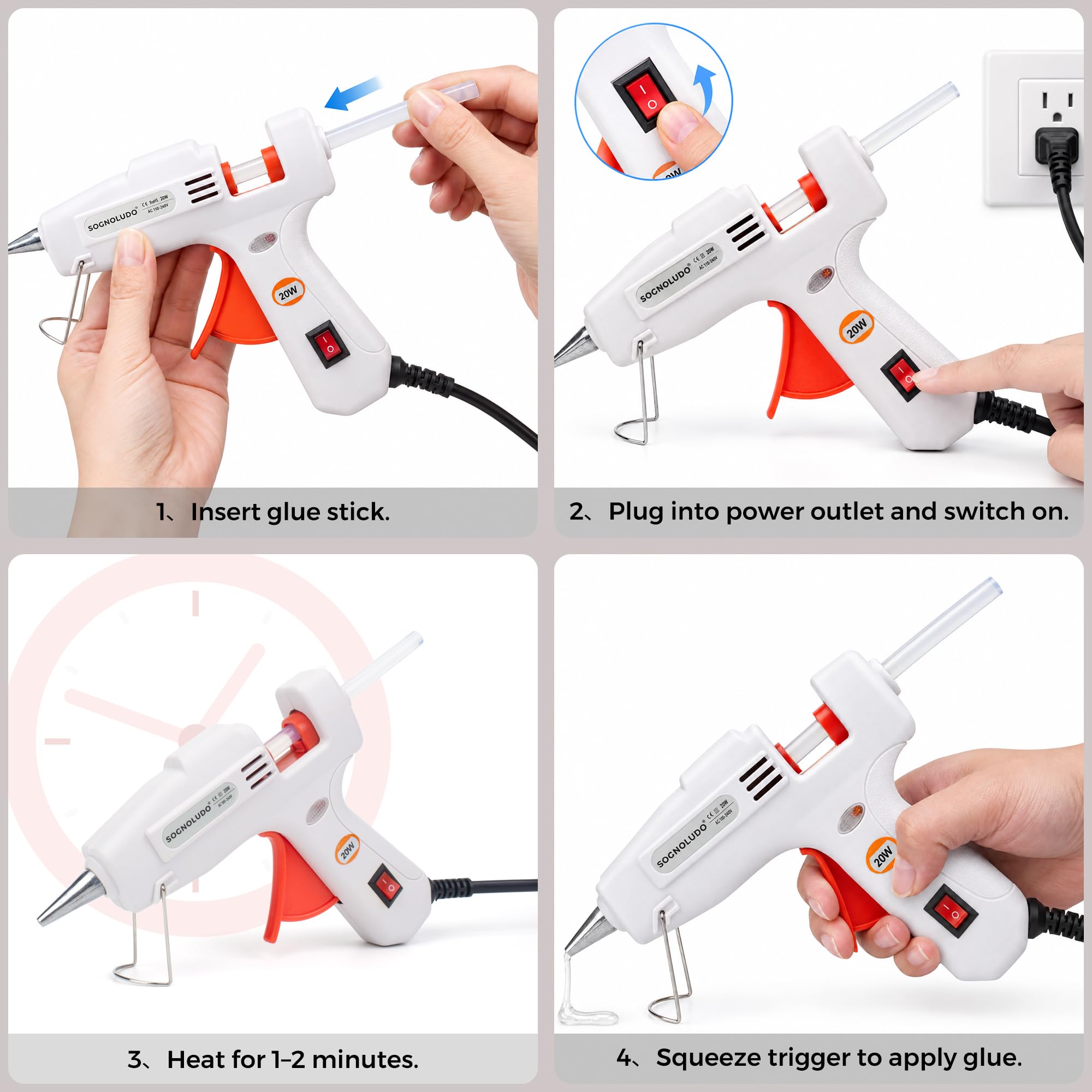 Mini Hot Glue Gun Kit - 30 Sticks, Fast Heating -6 Mini Hot Glue Gun Kit - 30 Sticks, Fast Heating -6