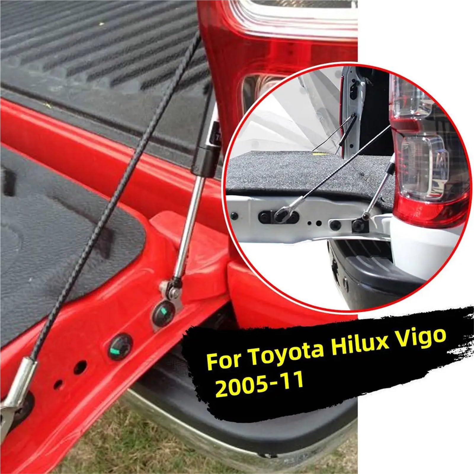 Amortyzator gazowy sprężyna gazowa 1/2 SZT. Pasuje do Toyoty Hilux Vigo SR5 2005-2015, podpora tylnej klapy samochodu, amortyzator gazowy, podnośnik(2pcs)