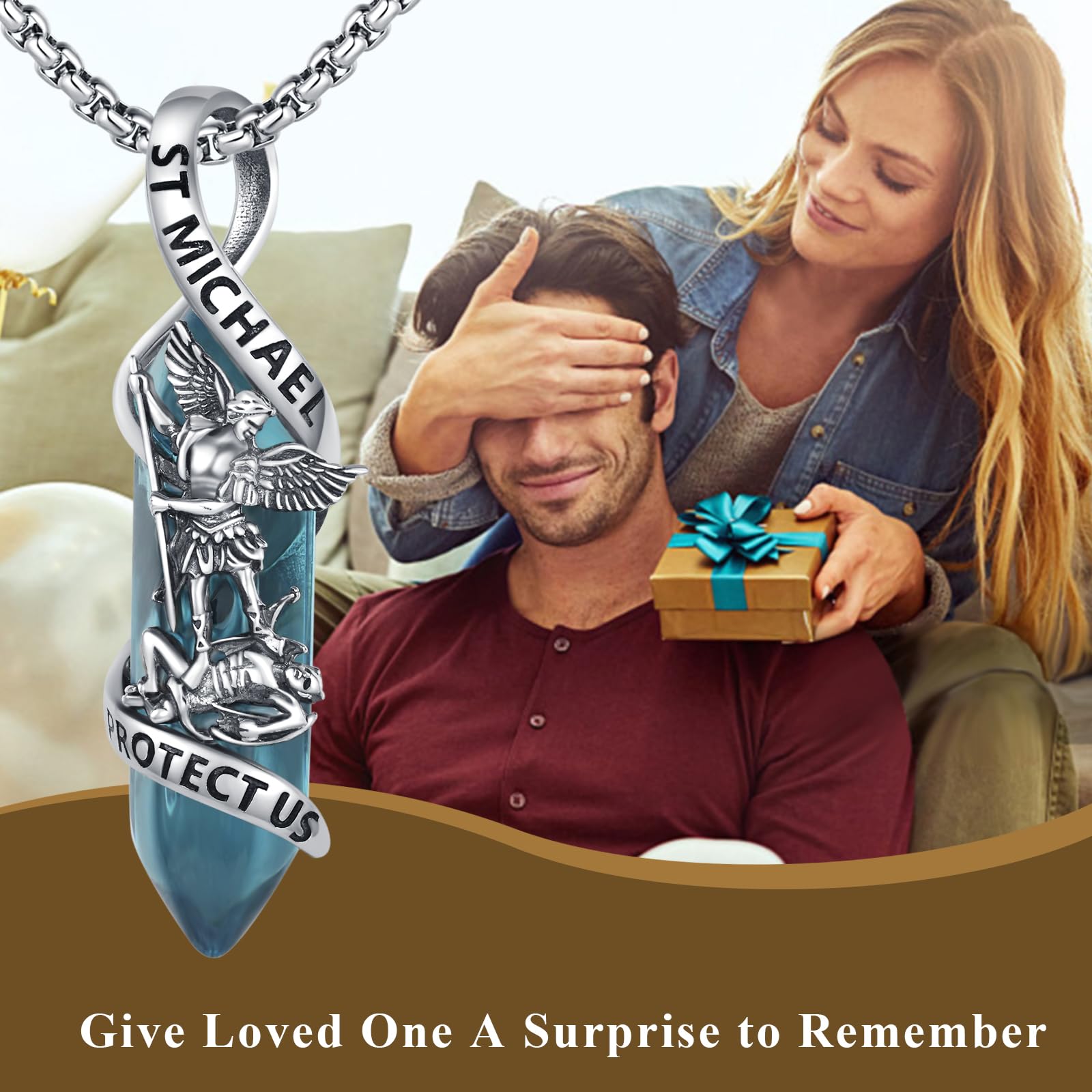 Collana con ciondolo a forma di santo patrono, in argento Sterling 925, medaglietta cattolica, idea regalo per uomini e donne