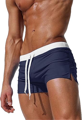 Swimming Trunks Men Swim Shorts Board Shorts Quick Dry Men's Swimwear with Zipper Pockets & Mesh Lining