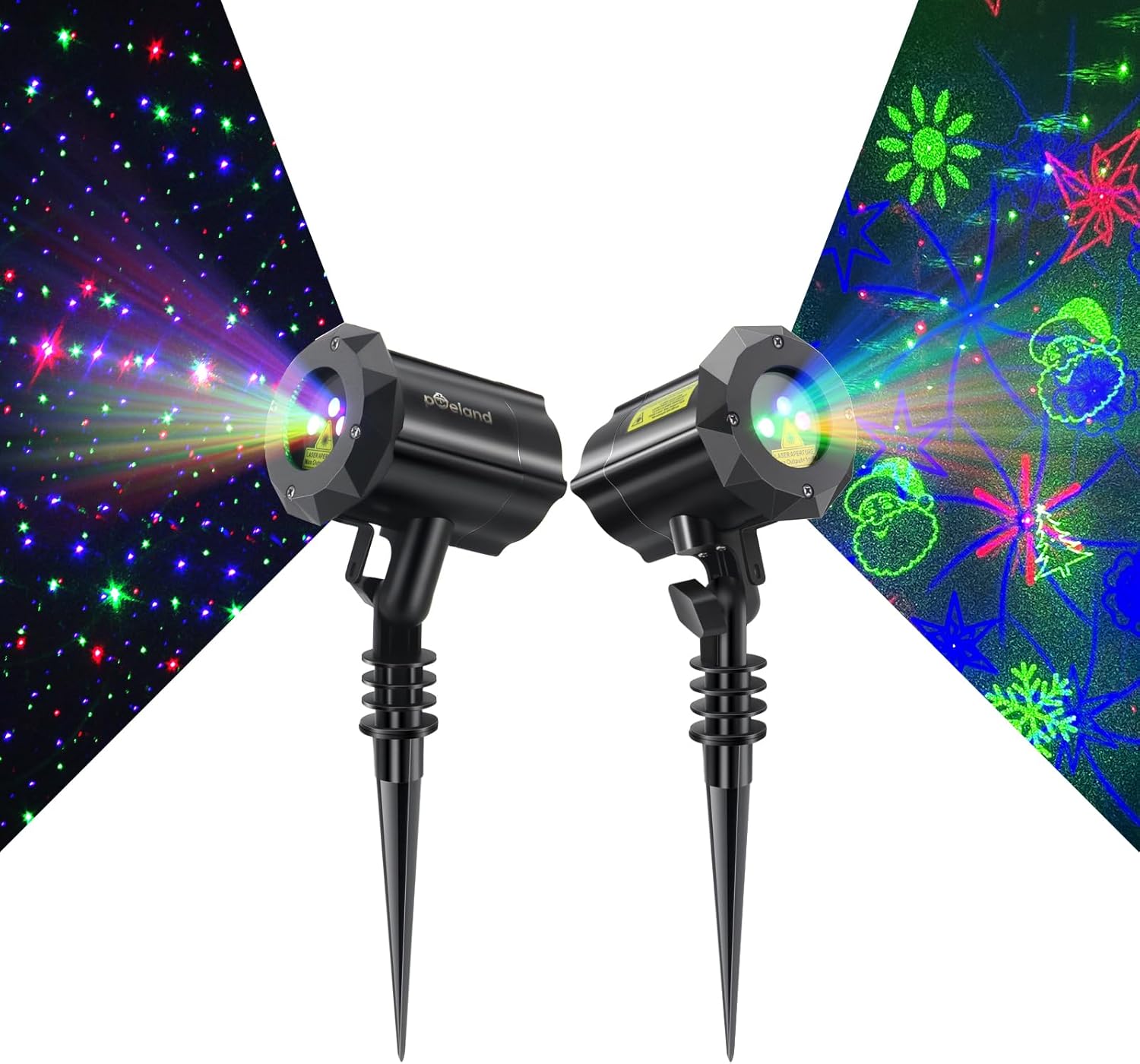 Poeland Christmas Projector Lights Set of 2