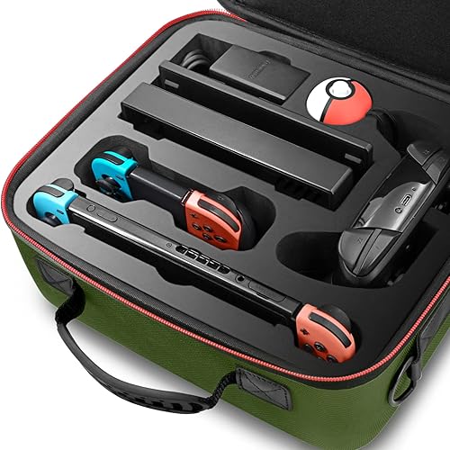 Miniatura 5 de VORI Funda de transporte para Nintendo SwitchSwitch modelo OLED (2021), funda protectora rígida de almacenamiento de viaje con asa y correa para el