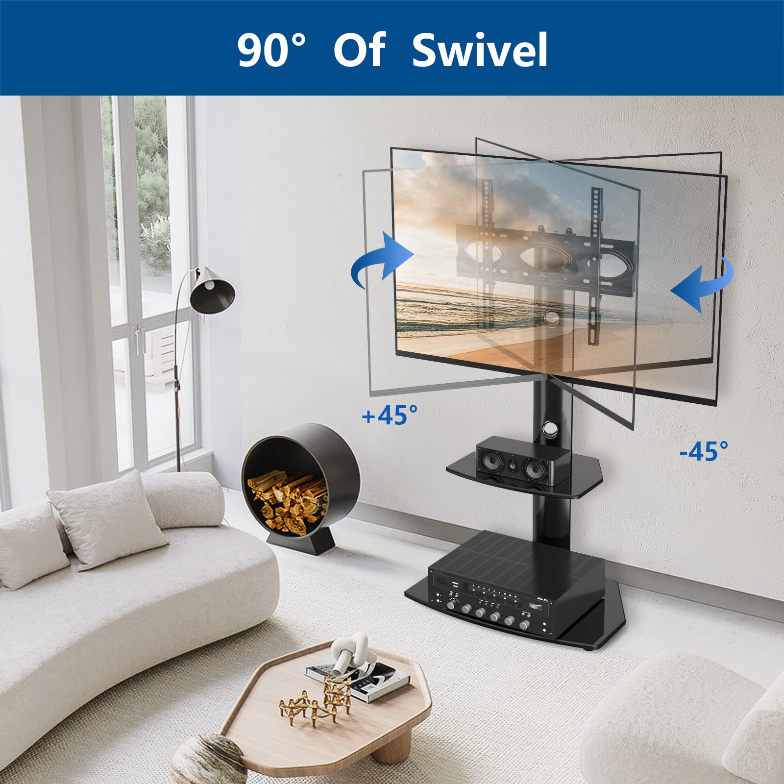 Buy RFIVER Universal Cantilever TV Floor Stand for most 2765 inch TV